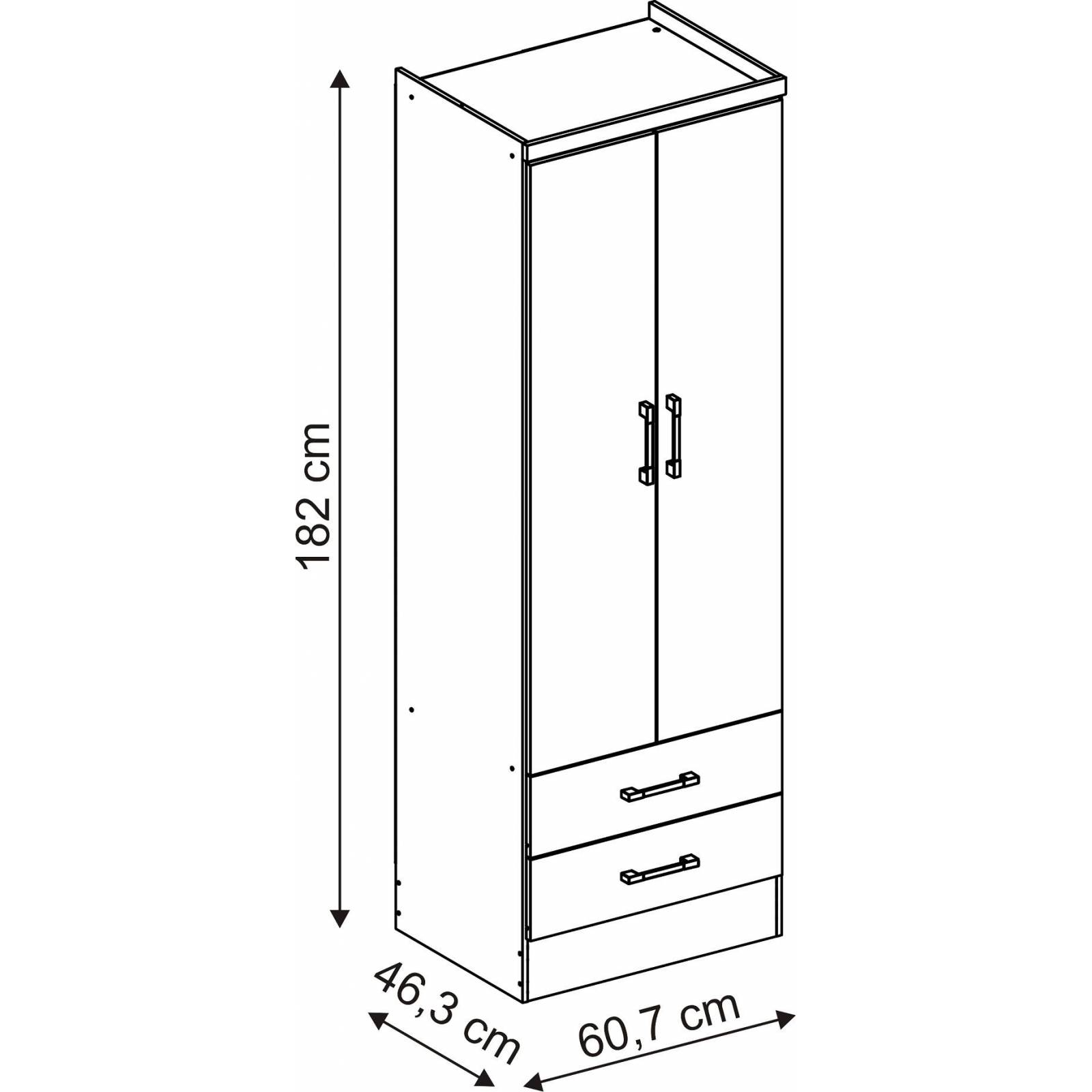 Ropero Closet Bertolini 599 2 Puertas 2 Cajones   Caoba