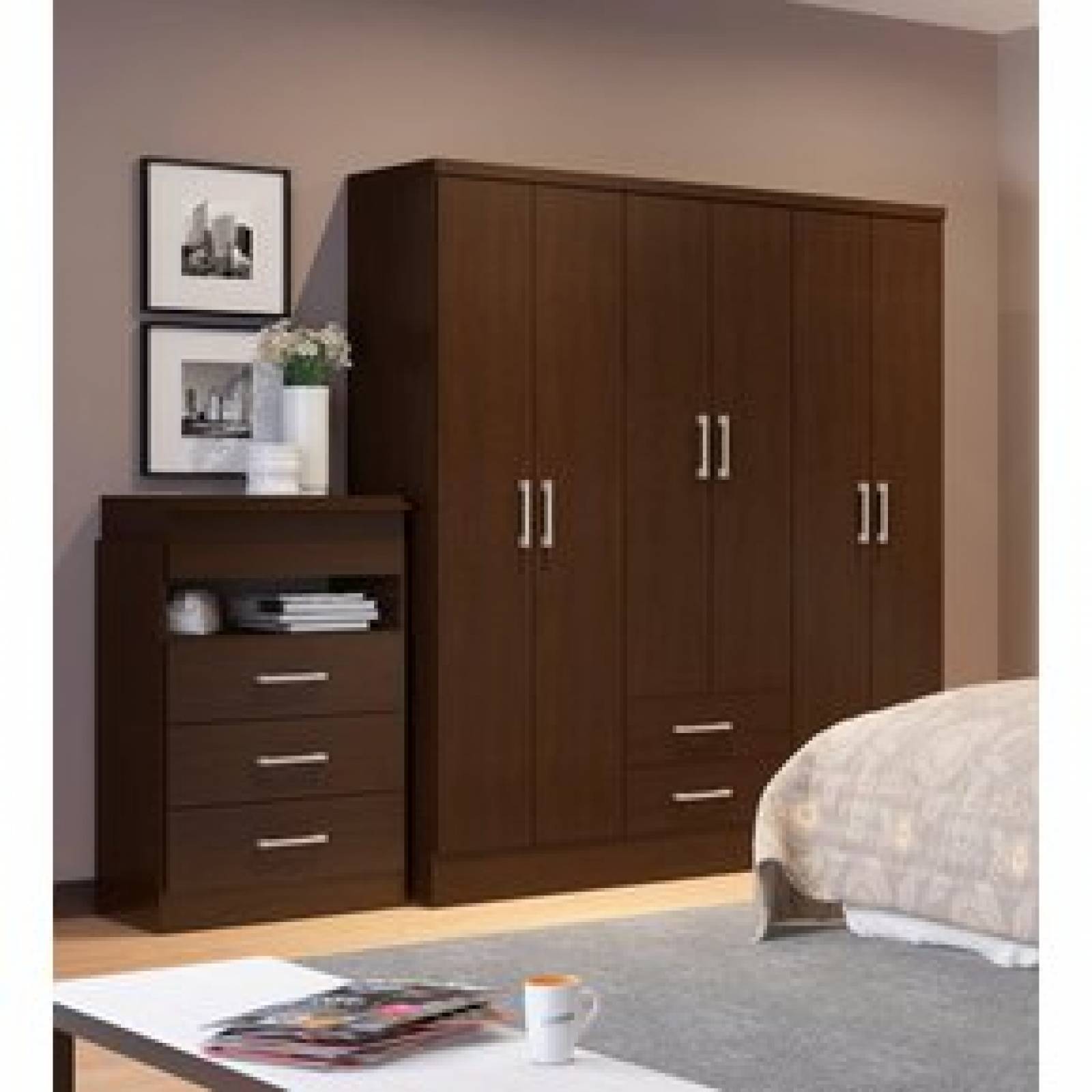 Ropero Closet Bertolini 592 6 Puertas 2 Cajones   Chocolate