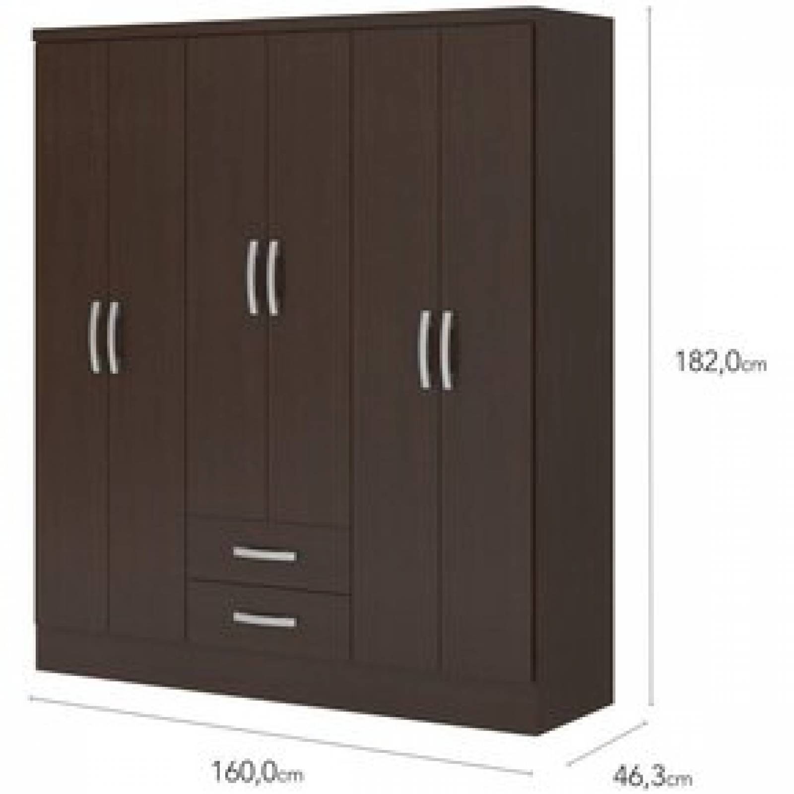 Ropero Closet Bertolini 592 6 Puertas 2 Cajones   Chocolate