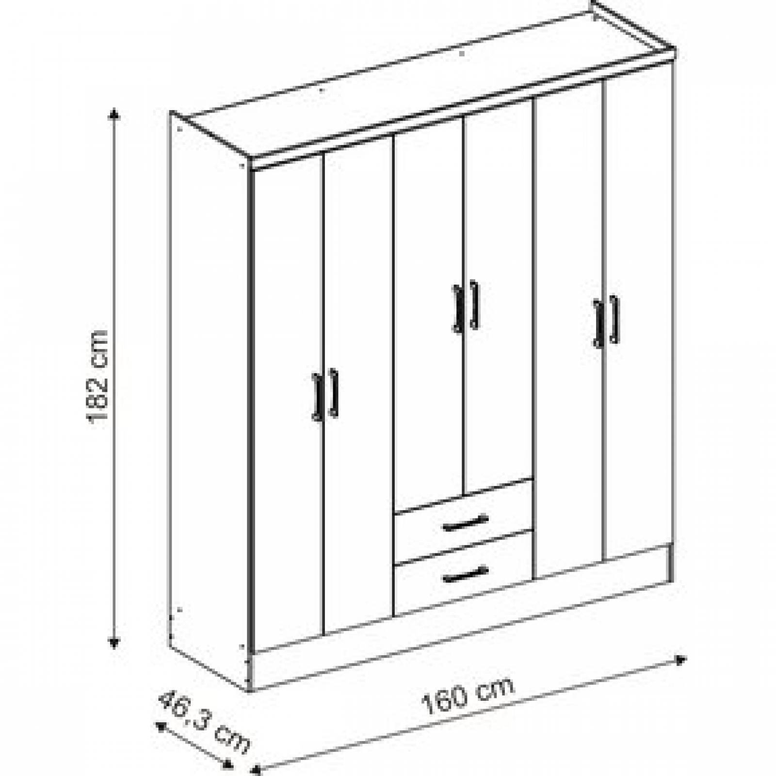 Ropero Closet Bertolini 592 6 Puertas 2 Cajones   Chocolate