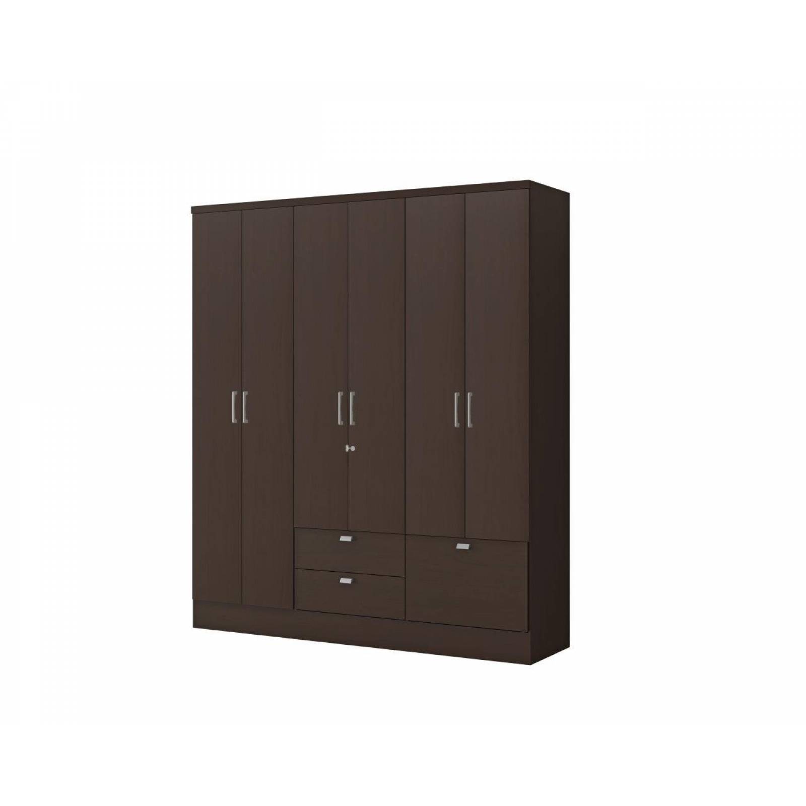 Ropero Closet Bertolini 598 6 Puertas 3 Cajones   Chocolate