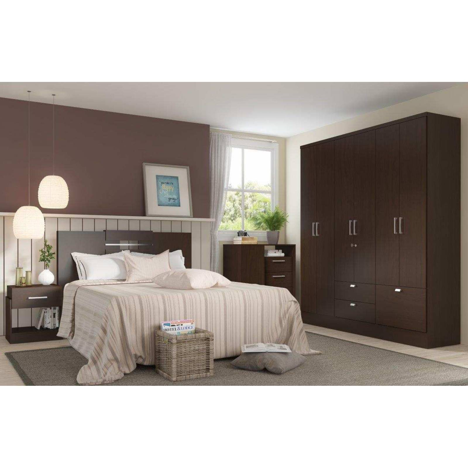 Ropero Closet Bertolini 598 6 Puertas 3 Cajones   Chocolate