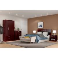 Ropero Closet Bertolini 583 3 Puertas 2 Cajones Caoba