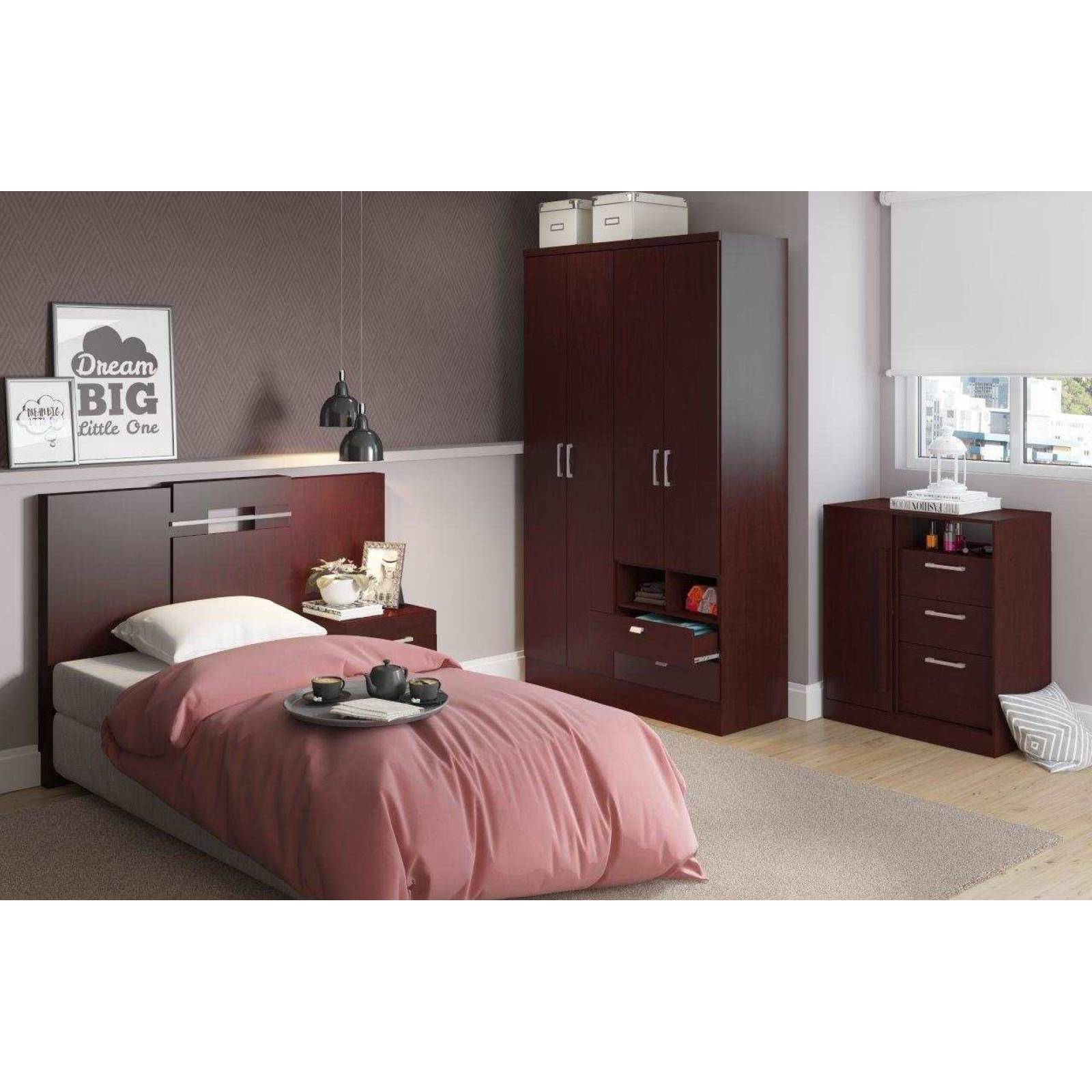 Ropero Closet Bertolini 597 4 Ptas 2 Cajones Caoba 206mts