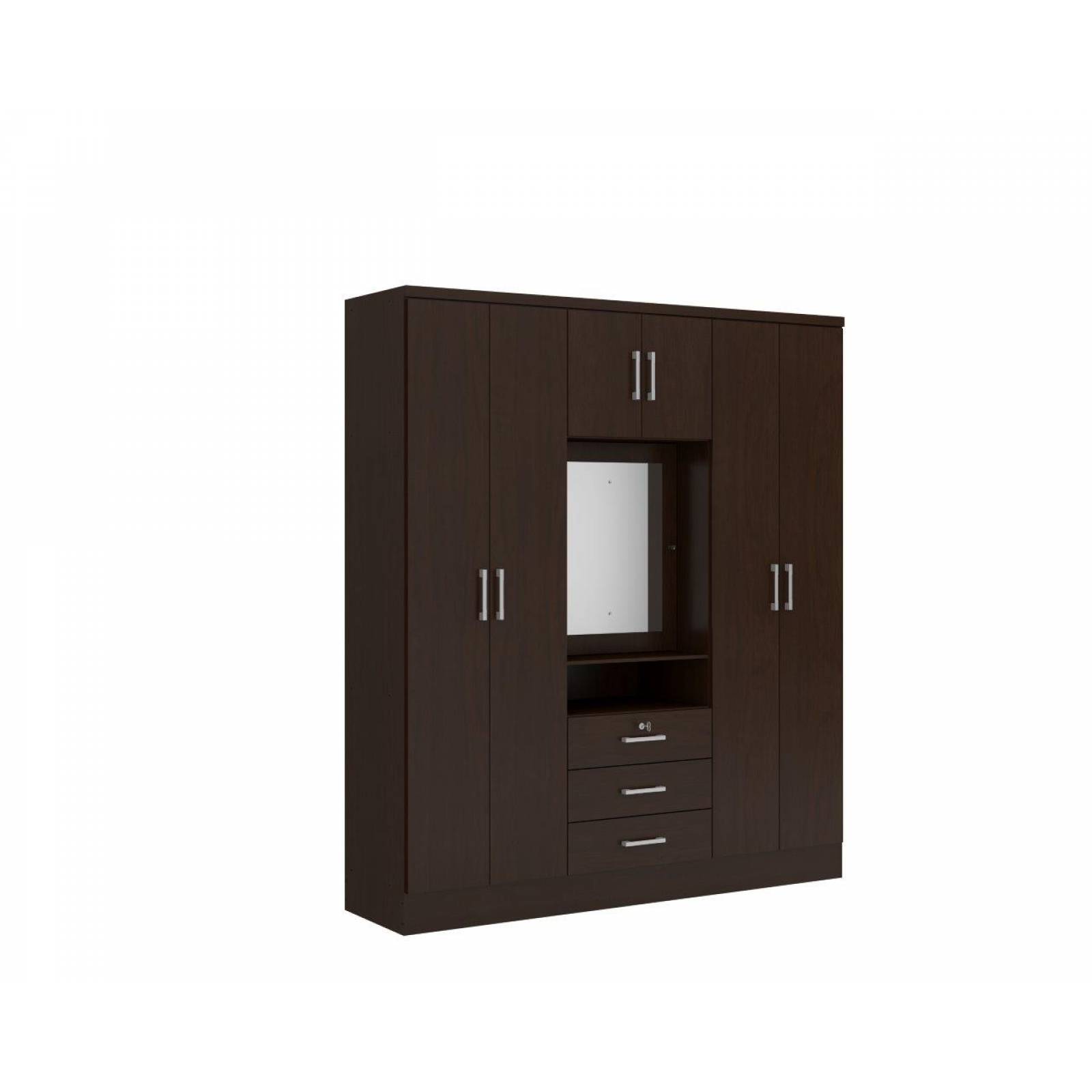 Ropero Closet Bertolini 588 7 Puertas 3 Cajones   Chocolate