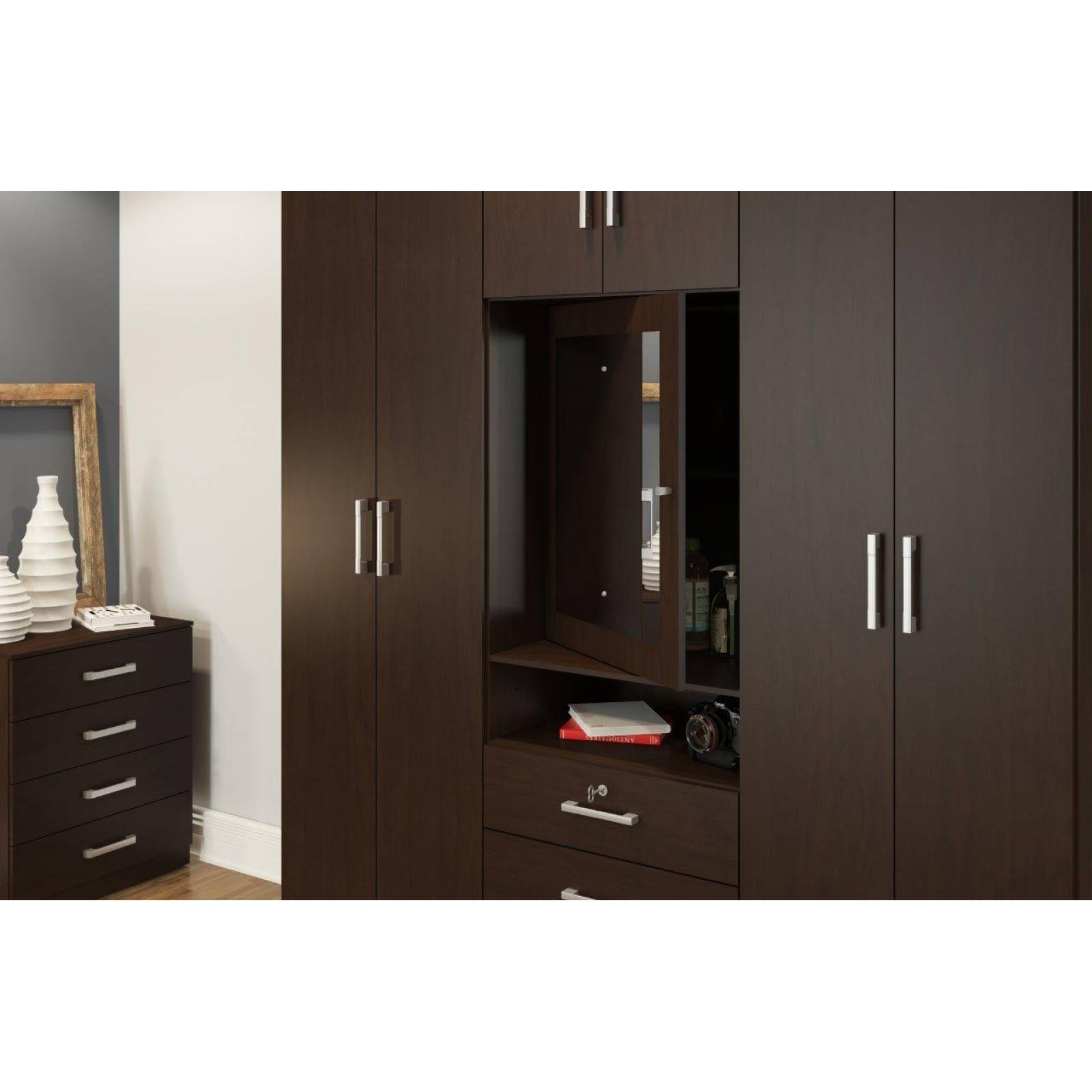 Ropero Closet Bertolini 588 7 Puertas 3 Cajones   Chocolate