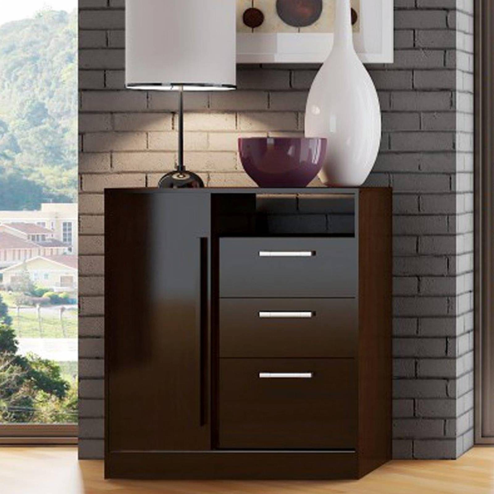 Cómoda Cajonera Zapatero Bertolini 574 1 Pta 3 Caj Chocolate