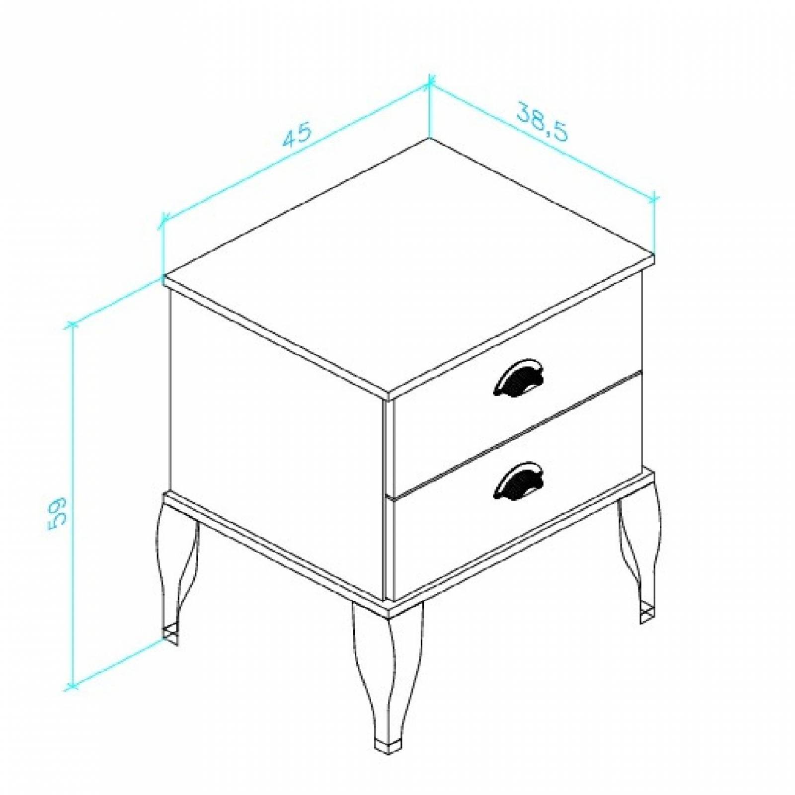 Buró Mesa De Noche Mesa Bertolini CL 4001 Blanco