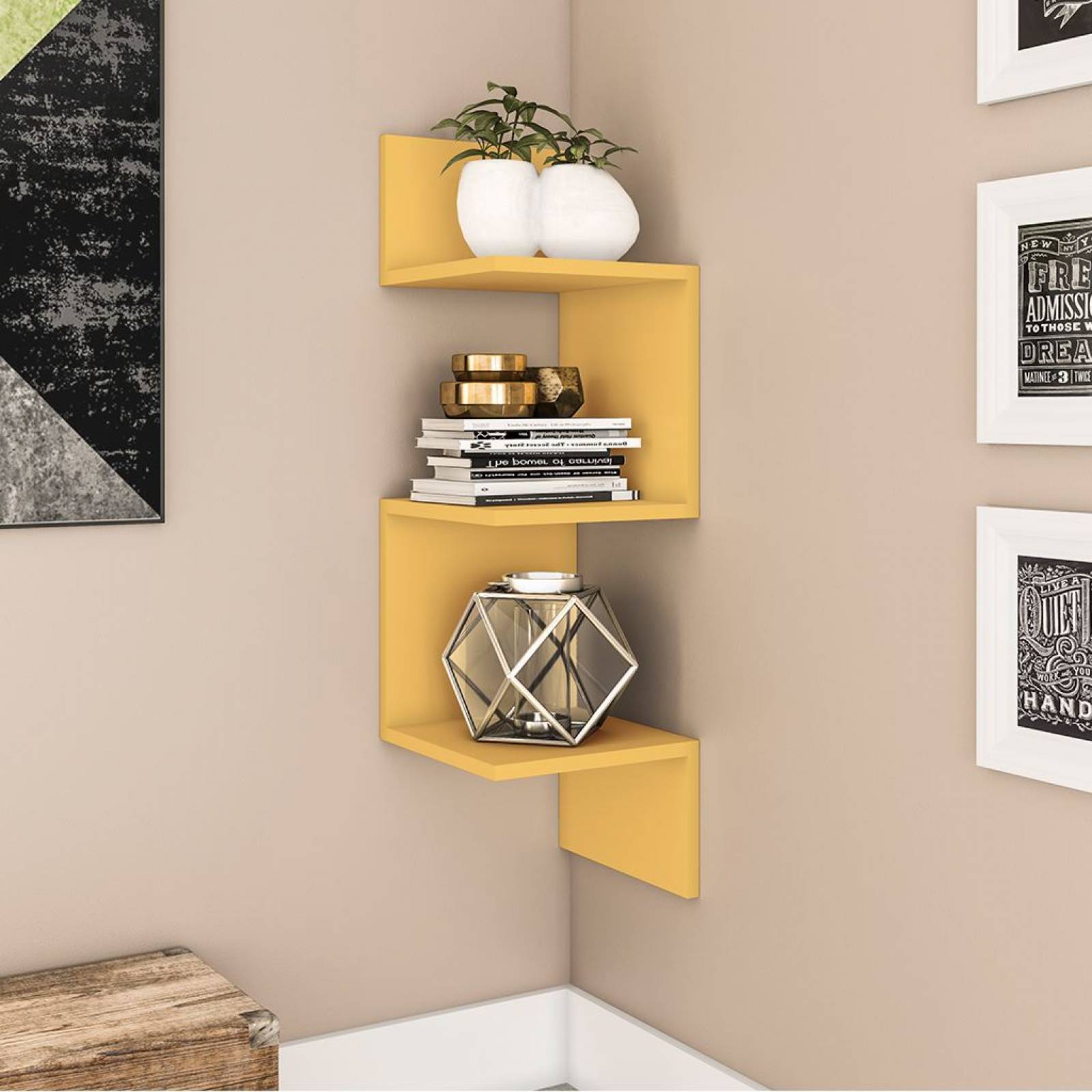 Repisas Nichos Entrepaños de Pared Bertolini AM3079 Amarillo