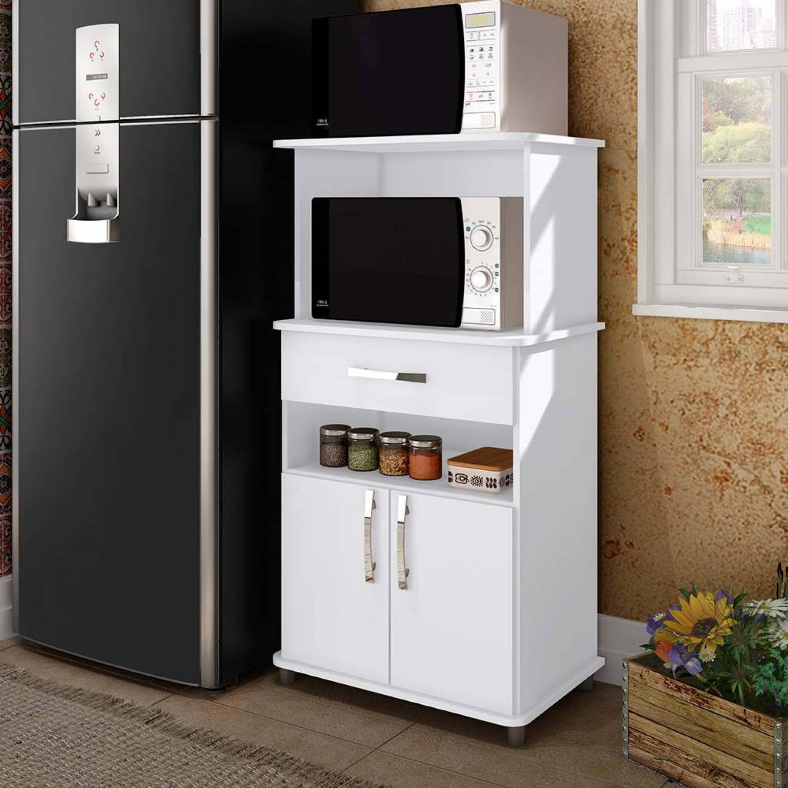 Armario Gabinete Mueble Microondas Bertolini ASM 151 Blanco