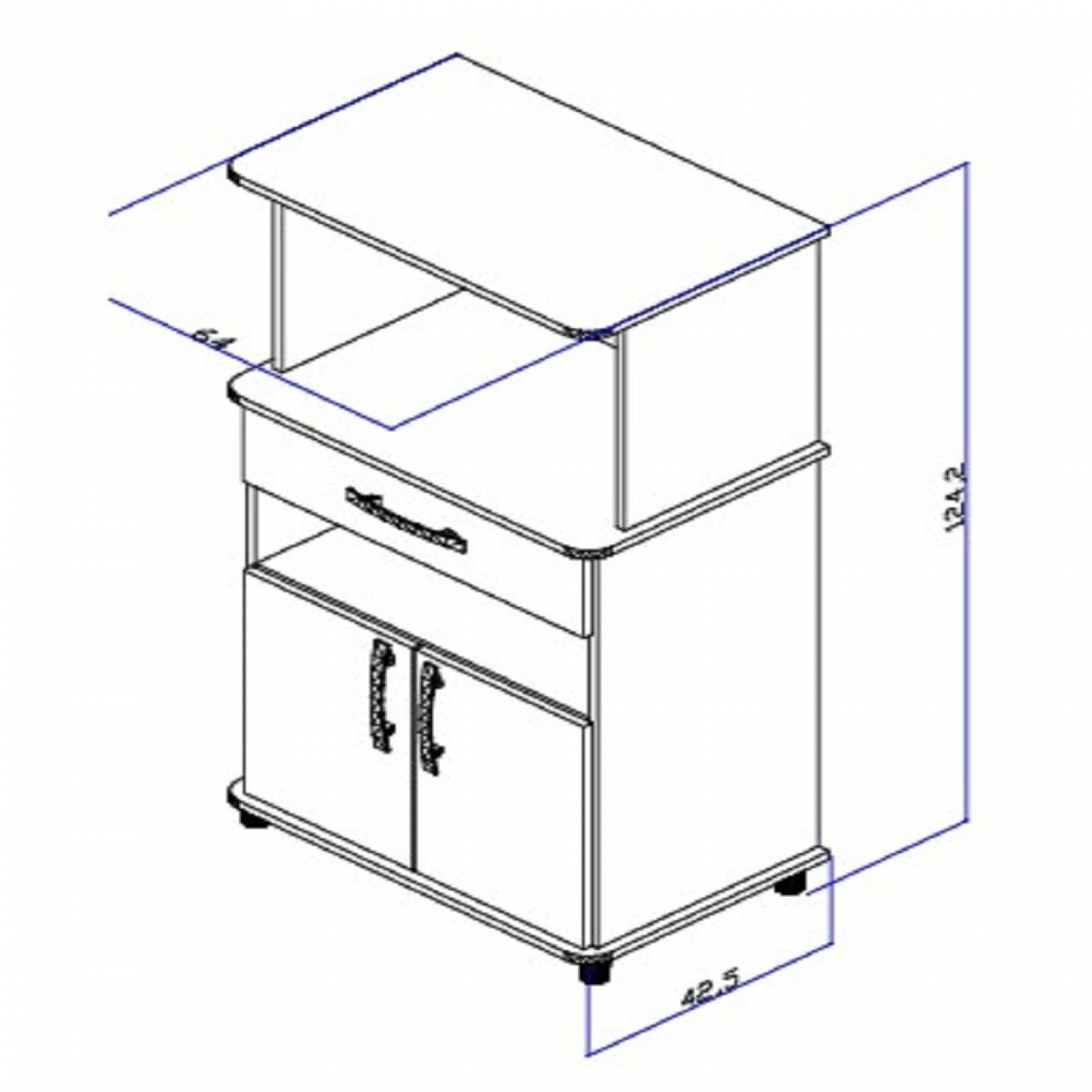 Armario Gabinete Mueble Microondas Bertolini ASM 151 Blanco