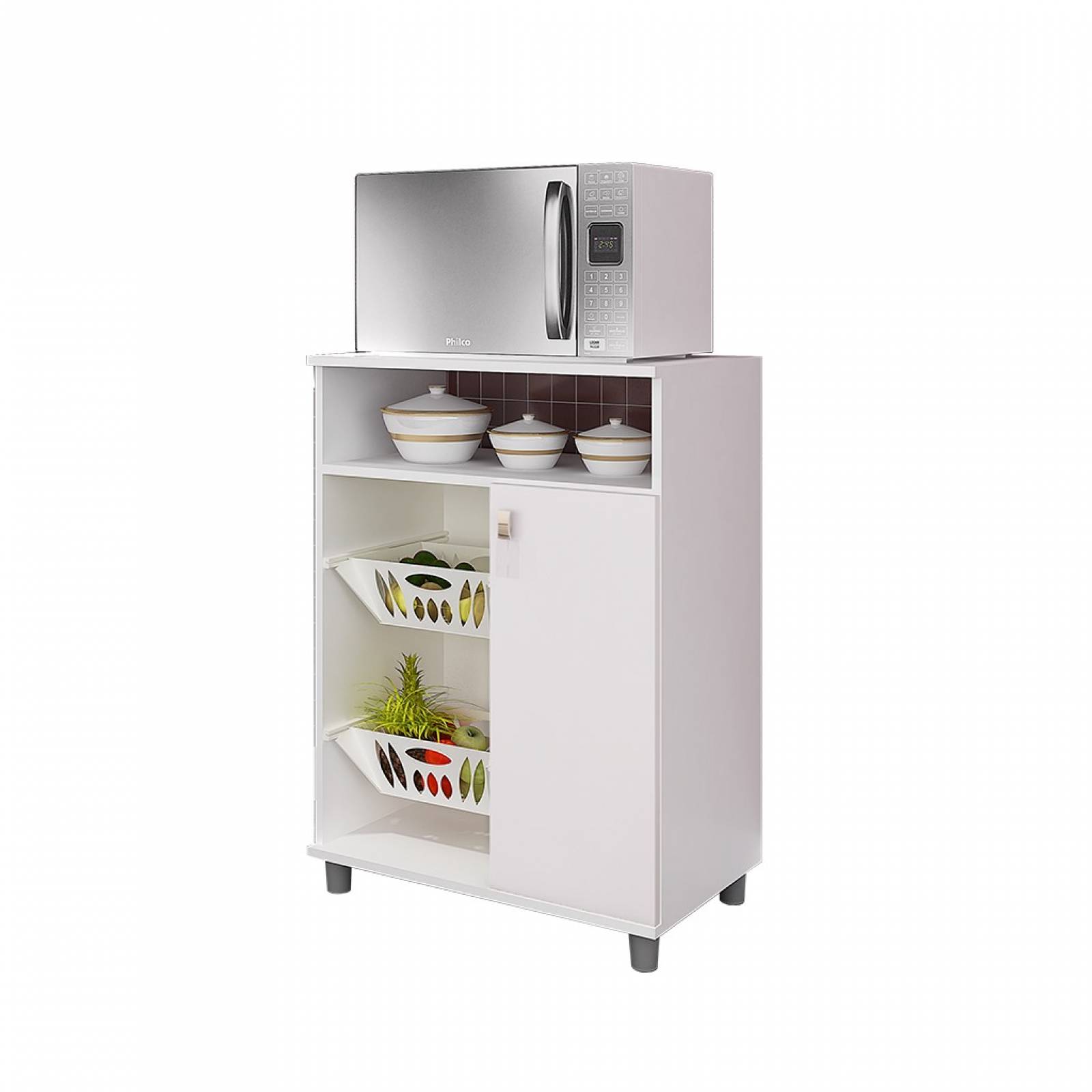 Armario Frutero Mueble Microondas Bertolini FR 2003 Blanco