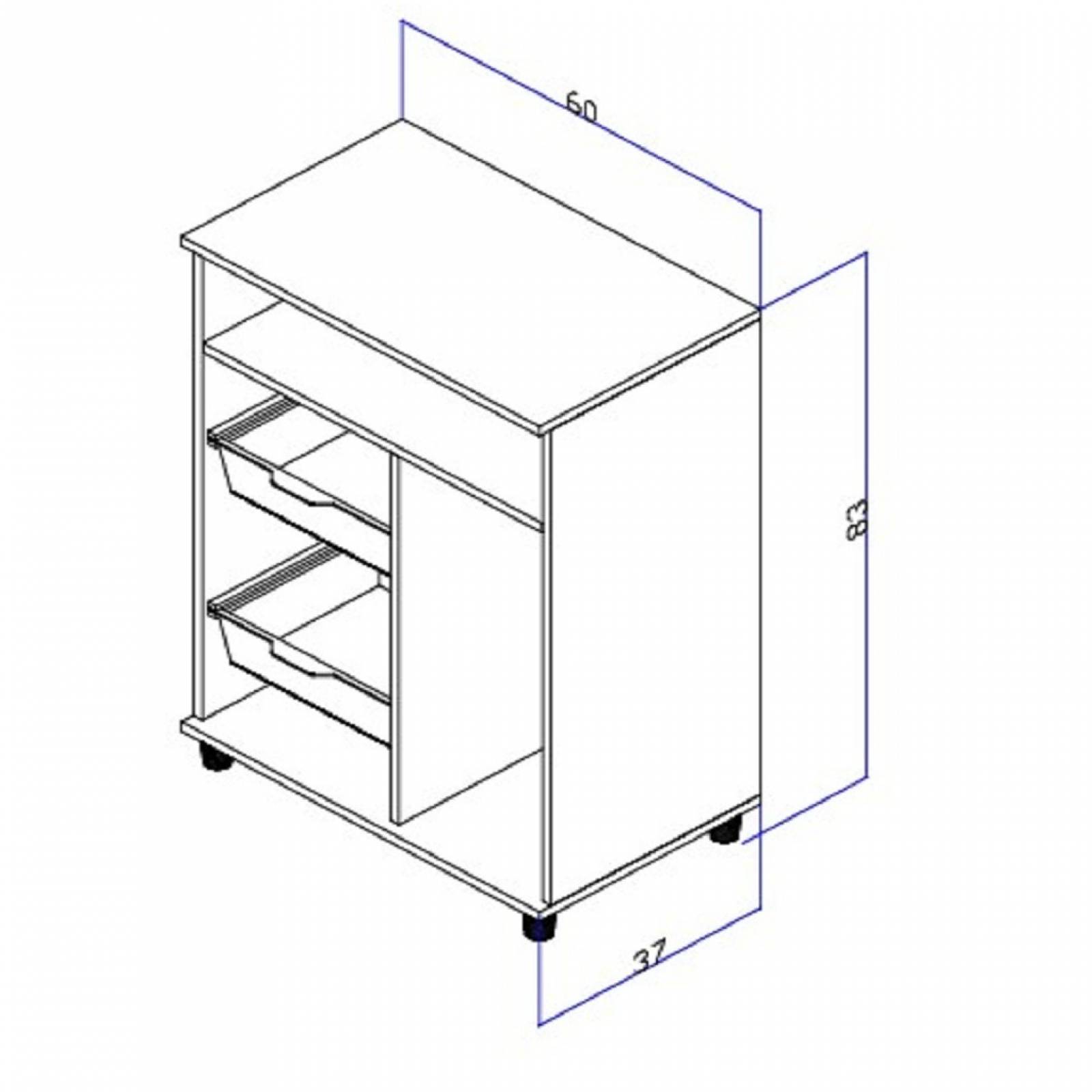 Armario Frutero Mueble Microondas Bertolini FR 2003 Blanco