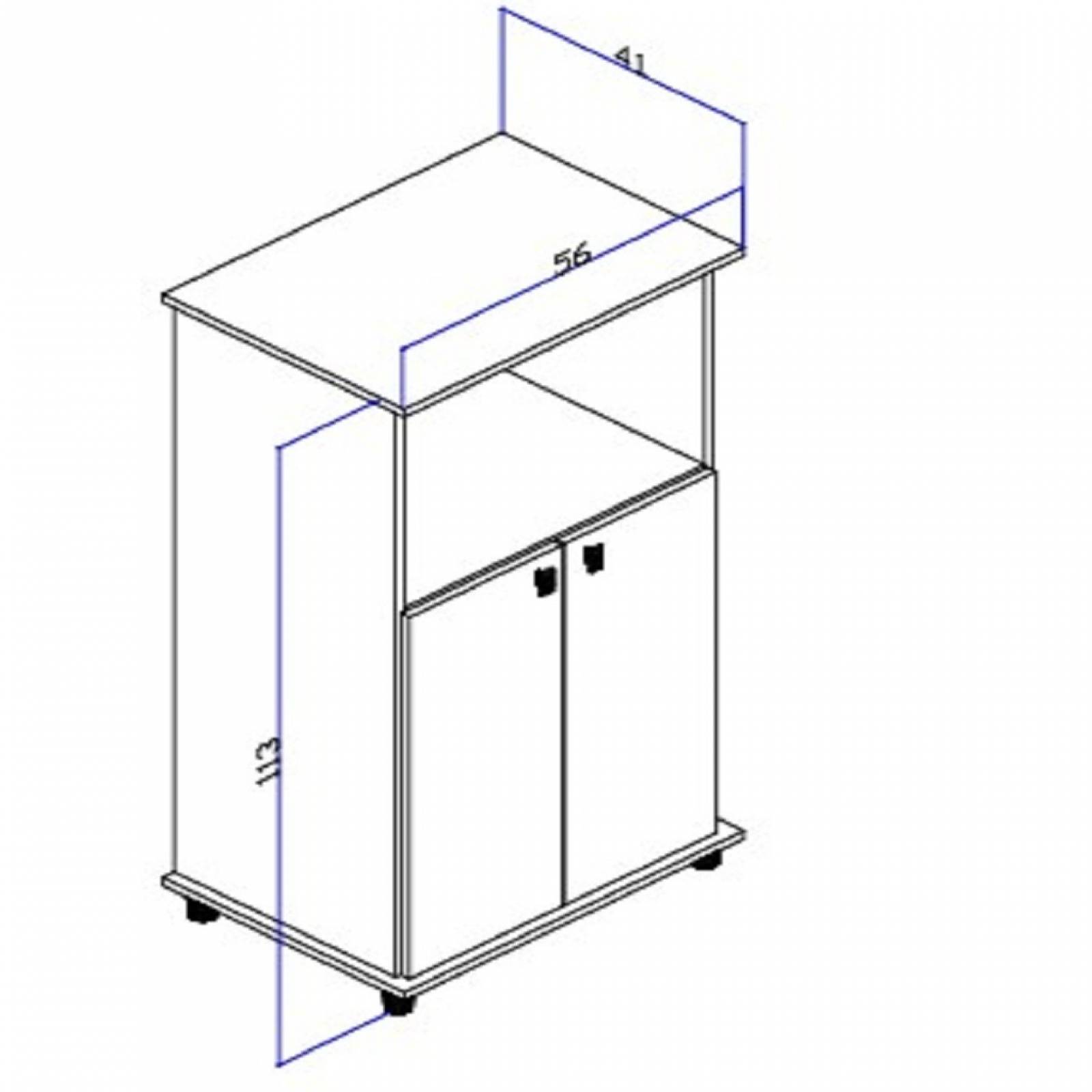 Mueble para Microondas Cocina Capitan Bertolini Color Blanco