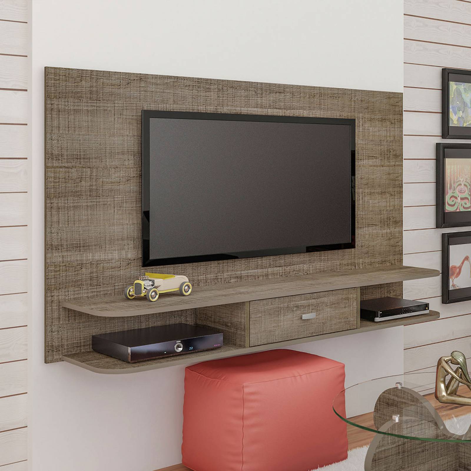 Panel Bertolini Studio Canela Para Pantalla Hasta 55 Pulgadas