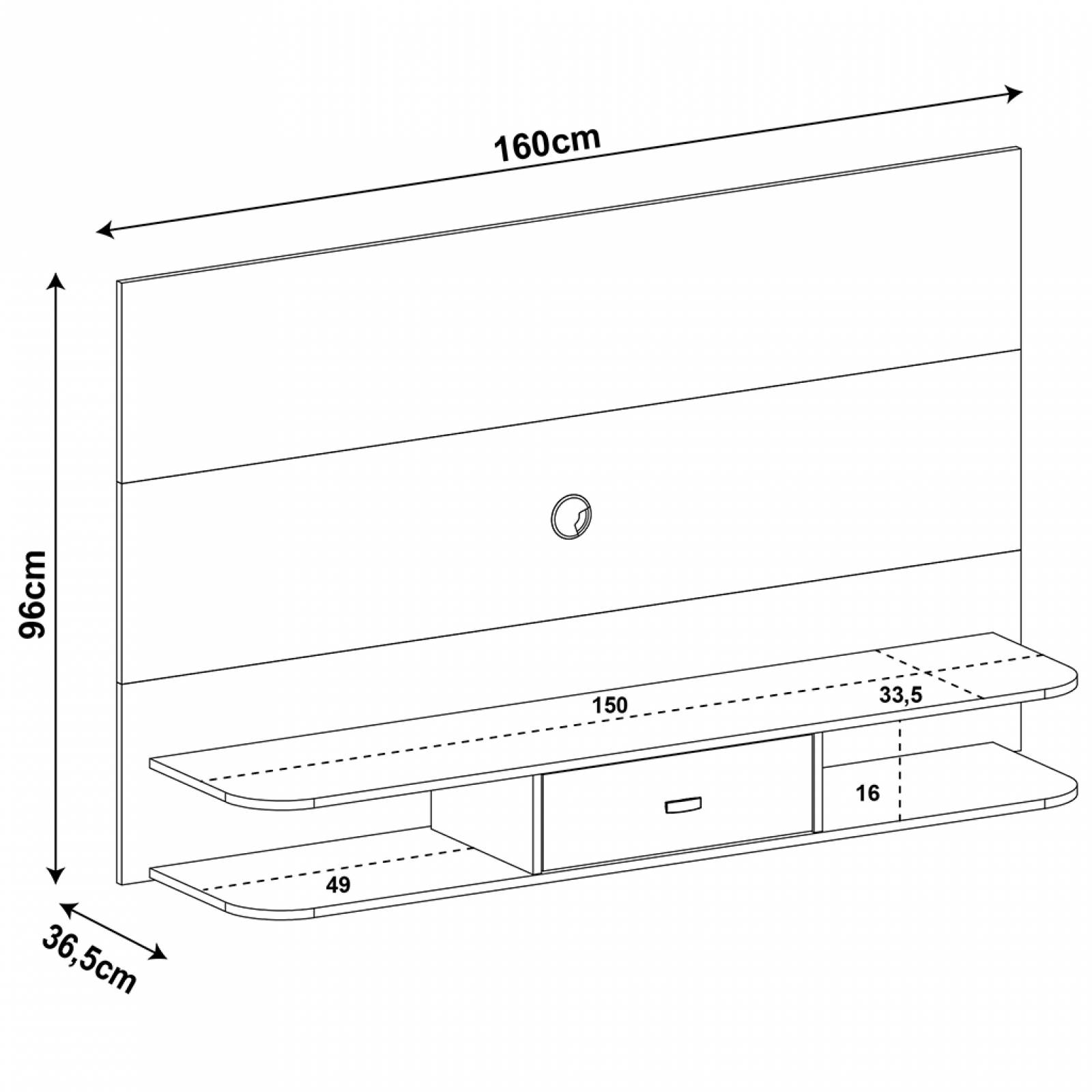 Panel Bertolini Studio Canela Para Pantalla Hasta 55 Pulgadas