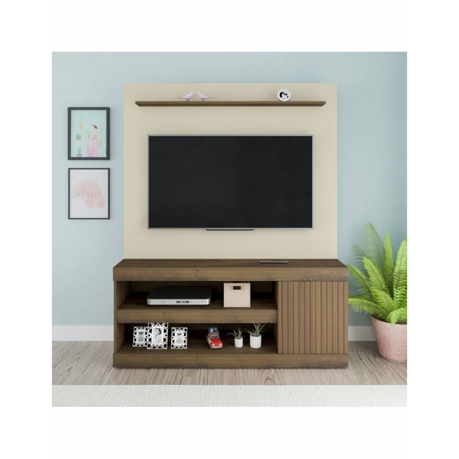 CE BERTOLINI CAPRI OFF WHITE PINO RIPADO PARA TV HASTA 60 Pulg 