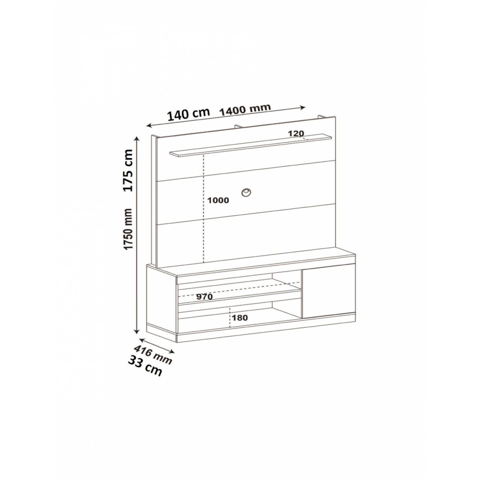 CE BERTOLINI CAPRI OFF WHITE PINO RIPADO PARA TV HASTA 60 Pulg 