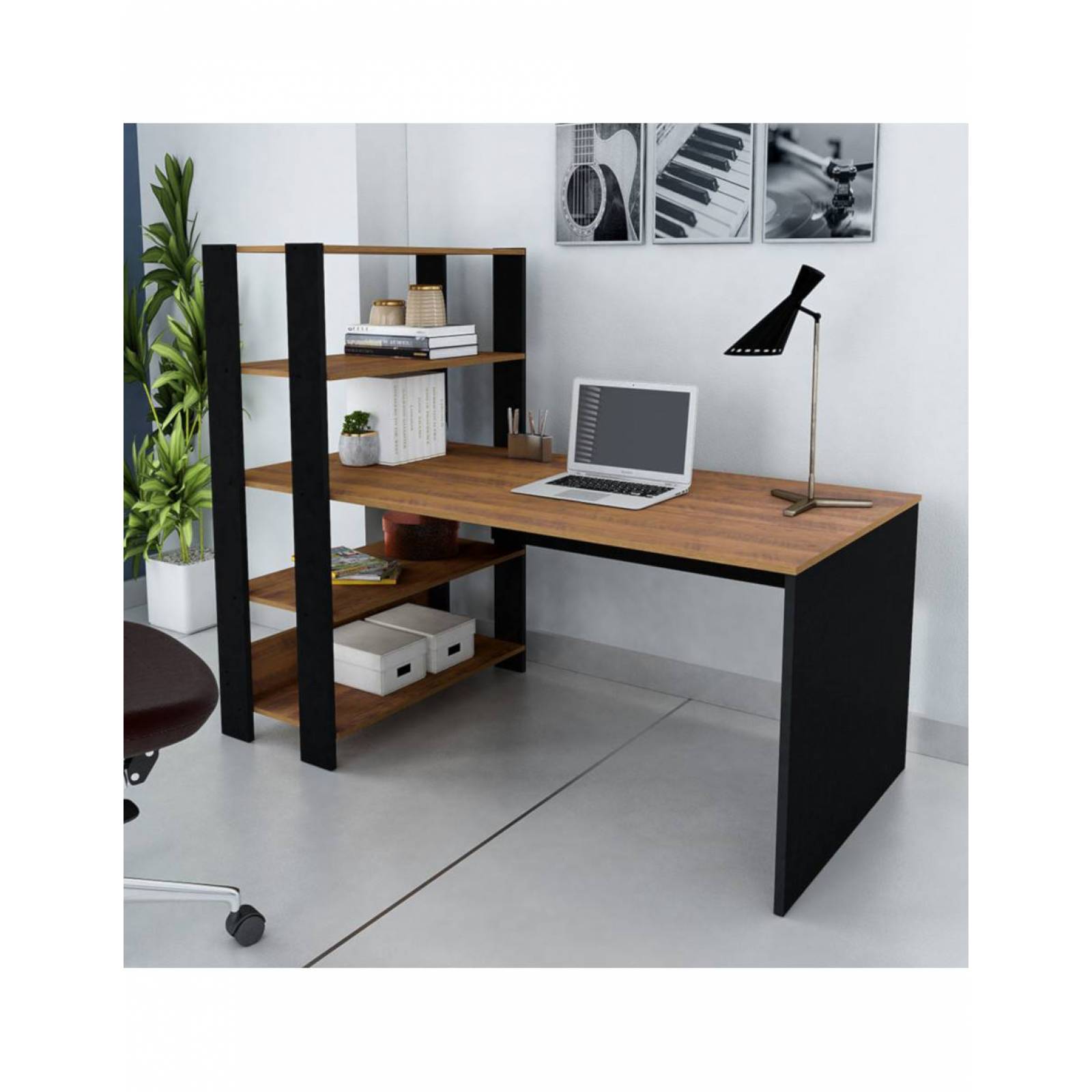 ESCRITORIO BERTOLINI MATCH PINO NEGRO