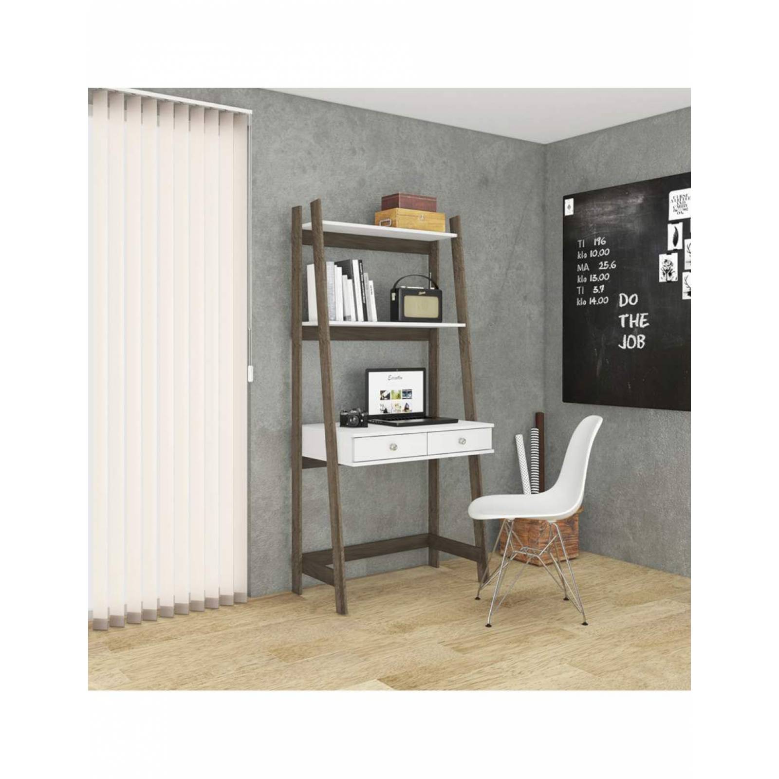 ESCRITORIO BERTOLINI RT 3120 RUSTICO BLANCO