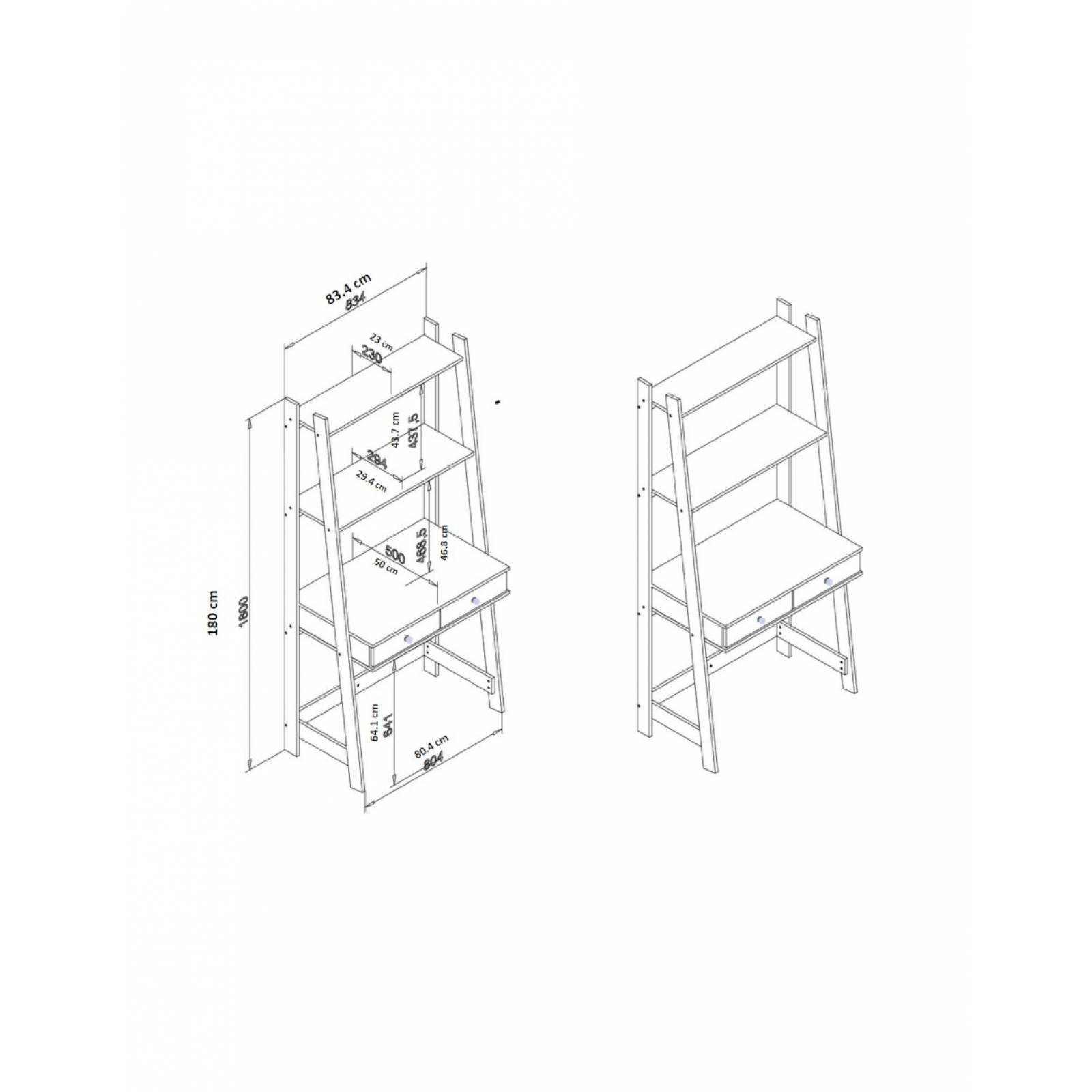 ESCRITORIO BERTOLINI RT 3120 RUSTICO BLANCO