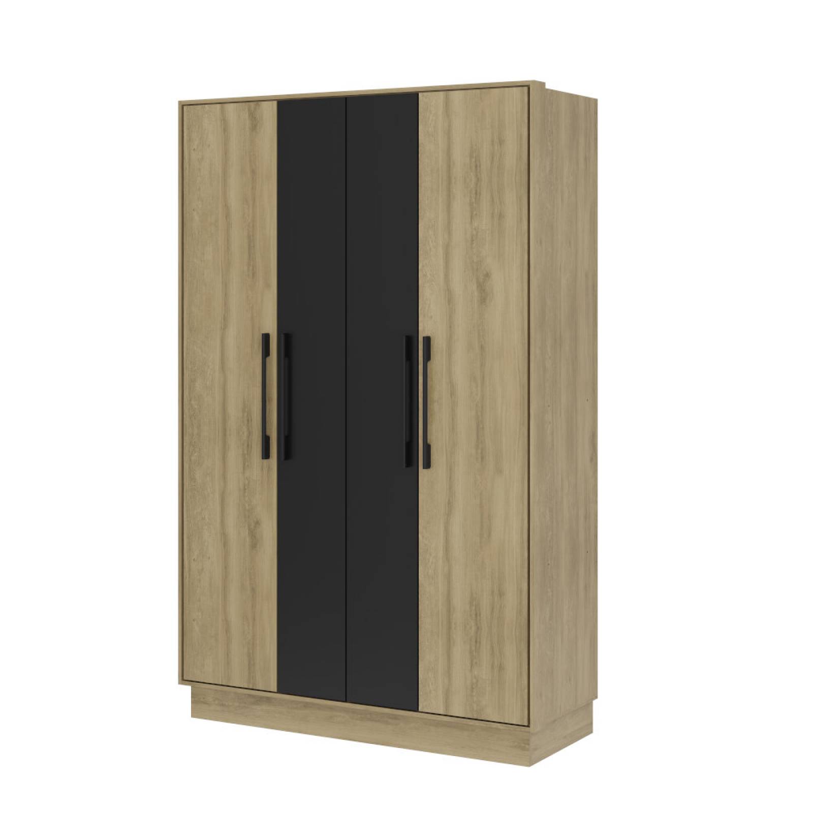 ROPERO CLOSET BERTOLINI 1136 4 PUERTAS NOCE C NEGRO