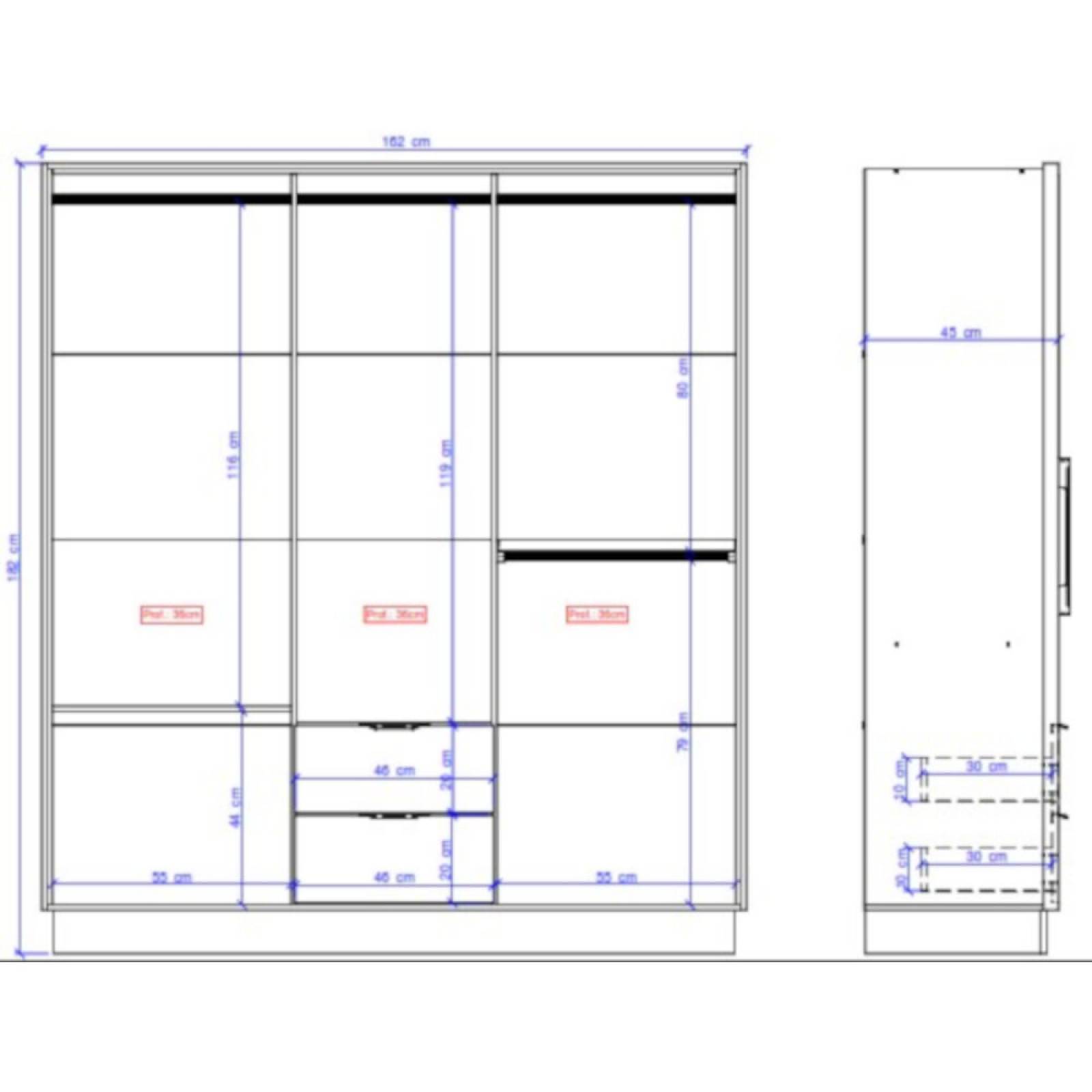 ROPERO CLOSET BERTOLINI 1138 6 PUERTAS CHOCOLATE