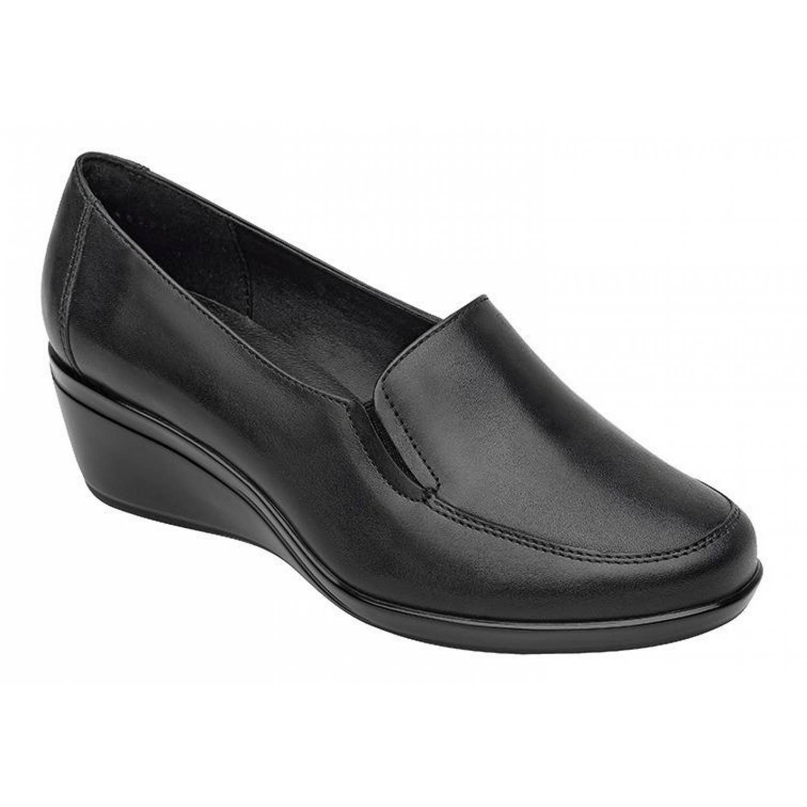 Calzado Dama Mujer Zapato Confort Flexi Piel En Negro Comodo 