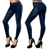 Pantalon Dama Mujer Jeans Casual Push Up Skinny Azul Comodo
