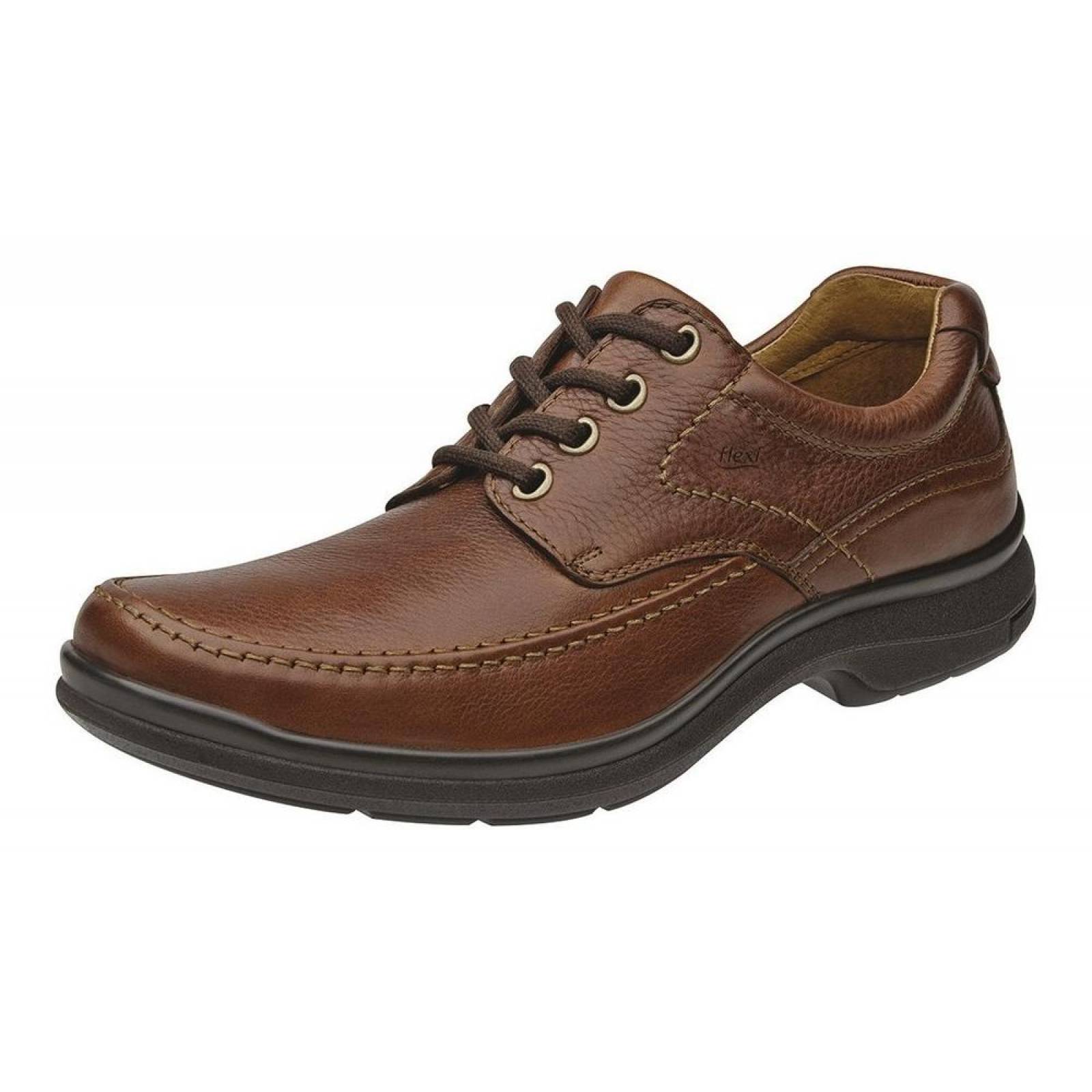 Calzado Hombre Caballero Zapato Casual Flexi Piel En Brandy 