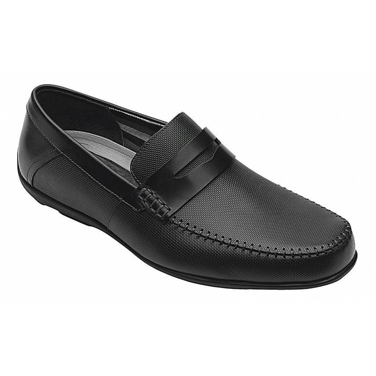 Calzado Hombre Caballero Mocasin Flexi Piel En Negro Comodo 