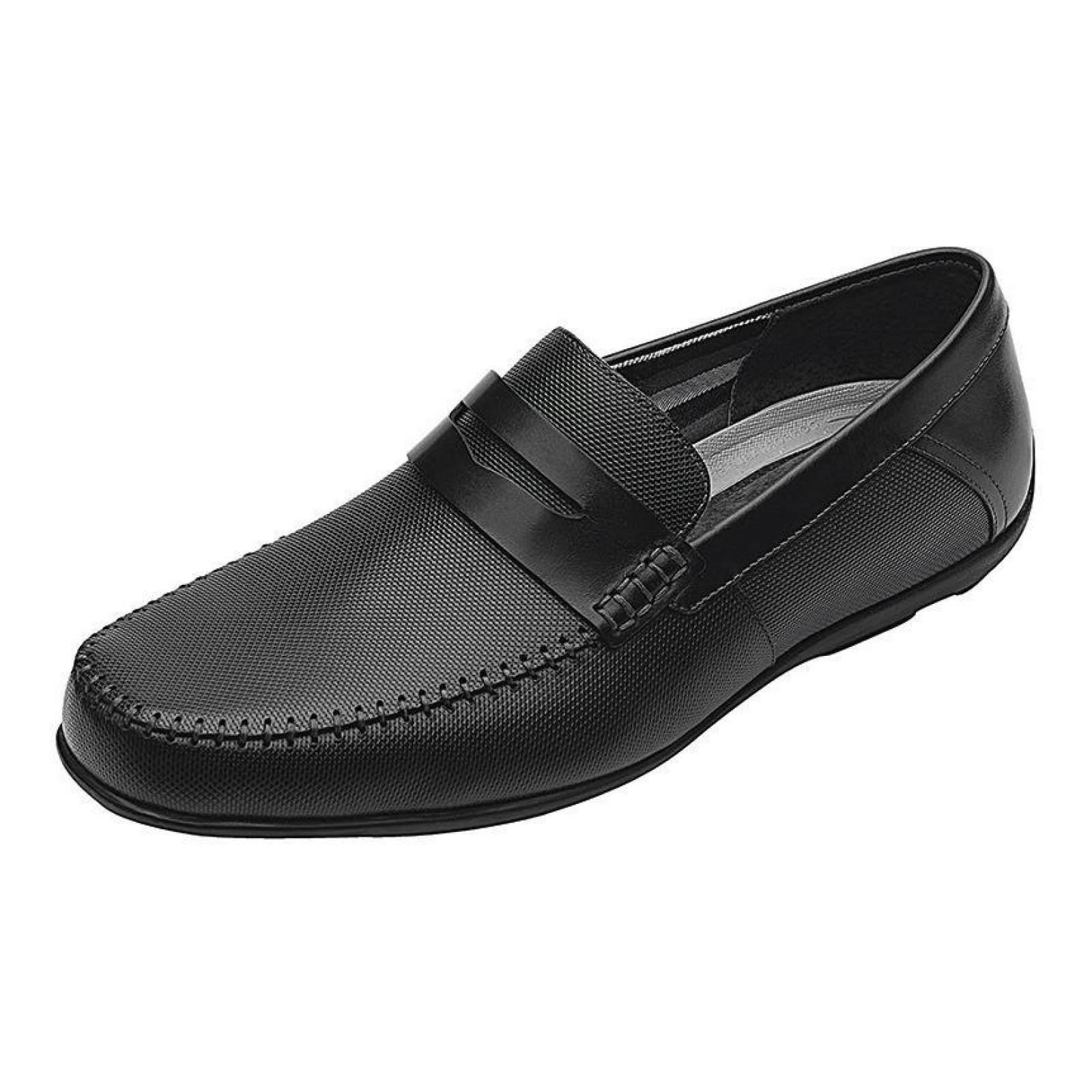 Calzado Hombre Caballero Mocasin Flexi Piel En Negro Comodo 