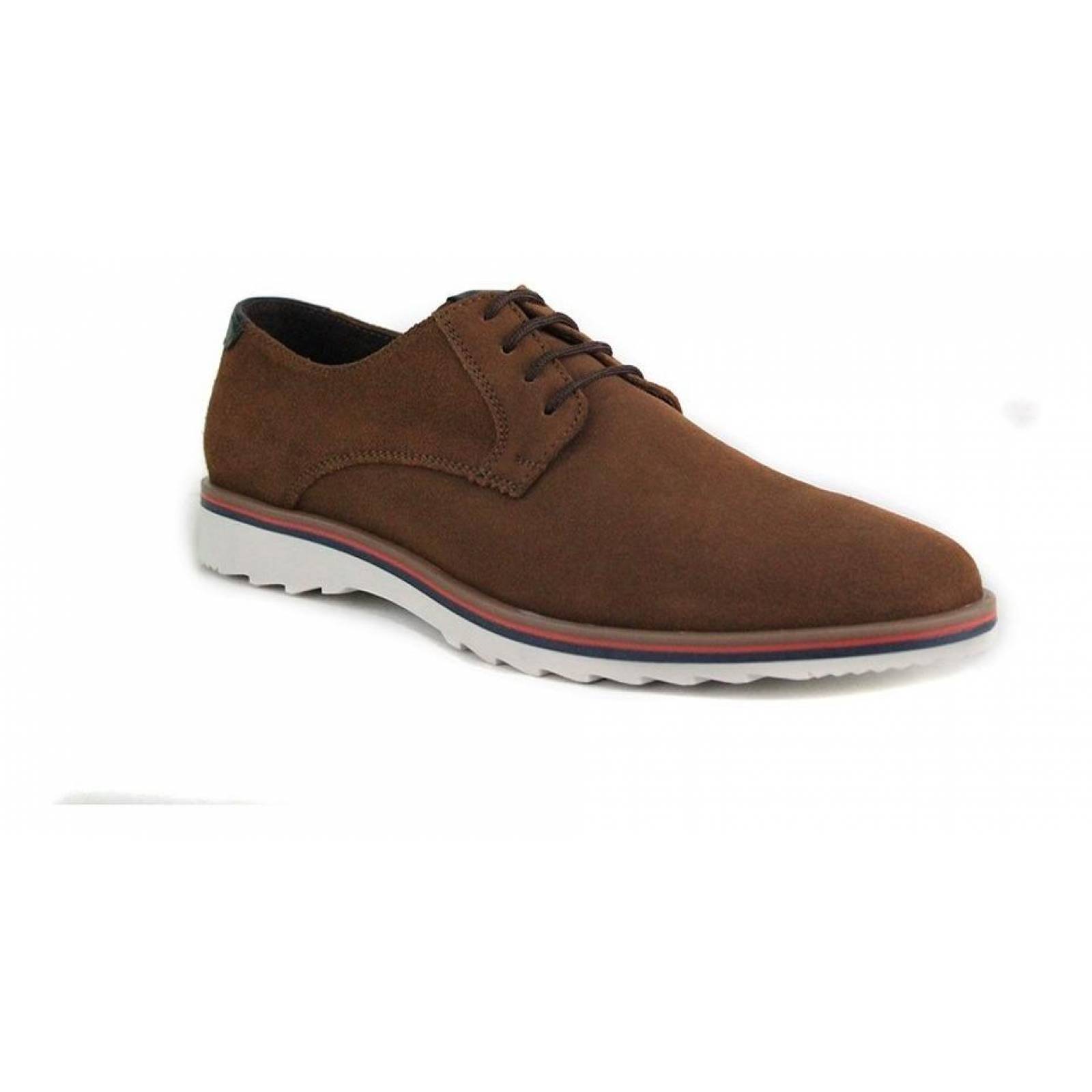 Calzado Hombre Caballero Zapato Derby Gamuza En Canela Comod 