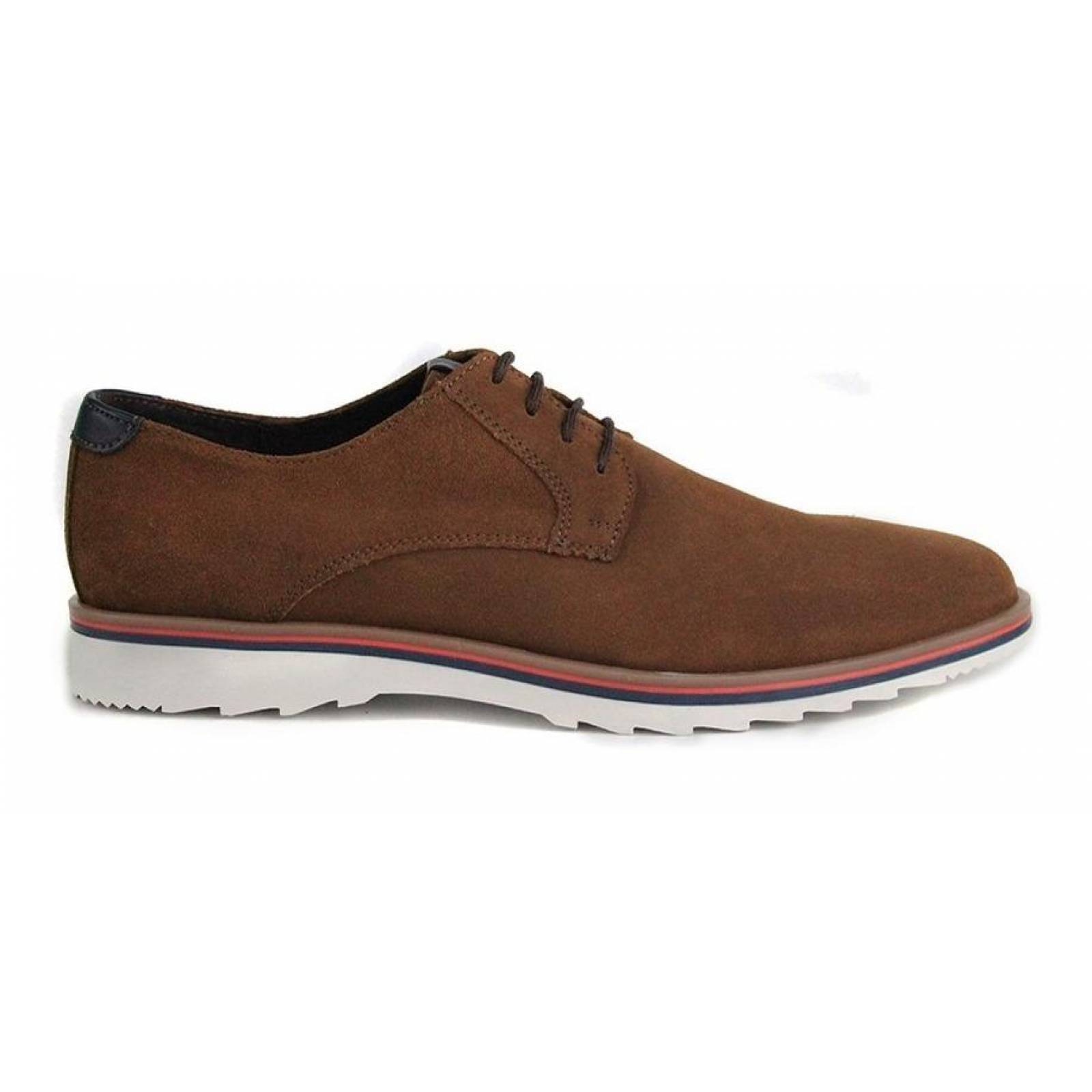 Calzado Hombre Caballero Zapato Derby Gamuza En Canela Comod 