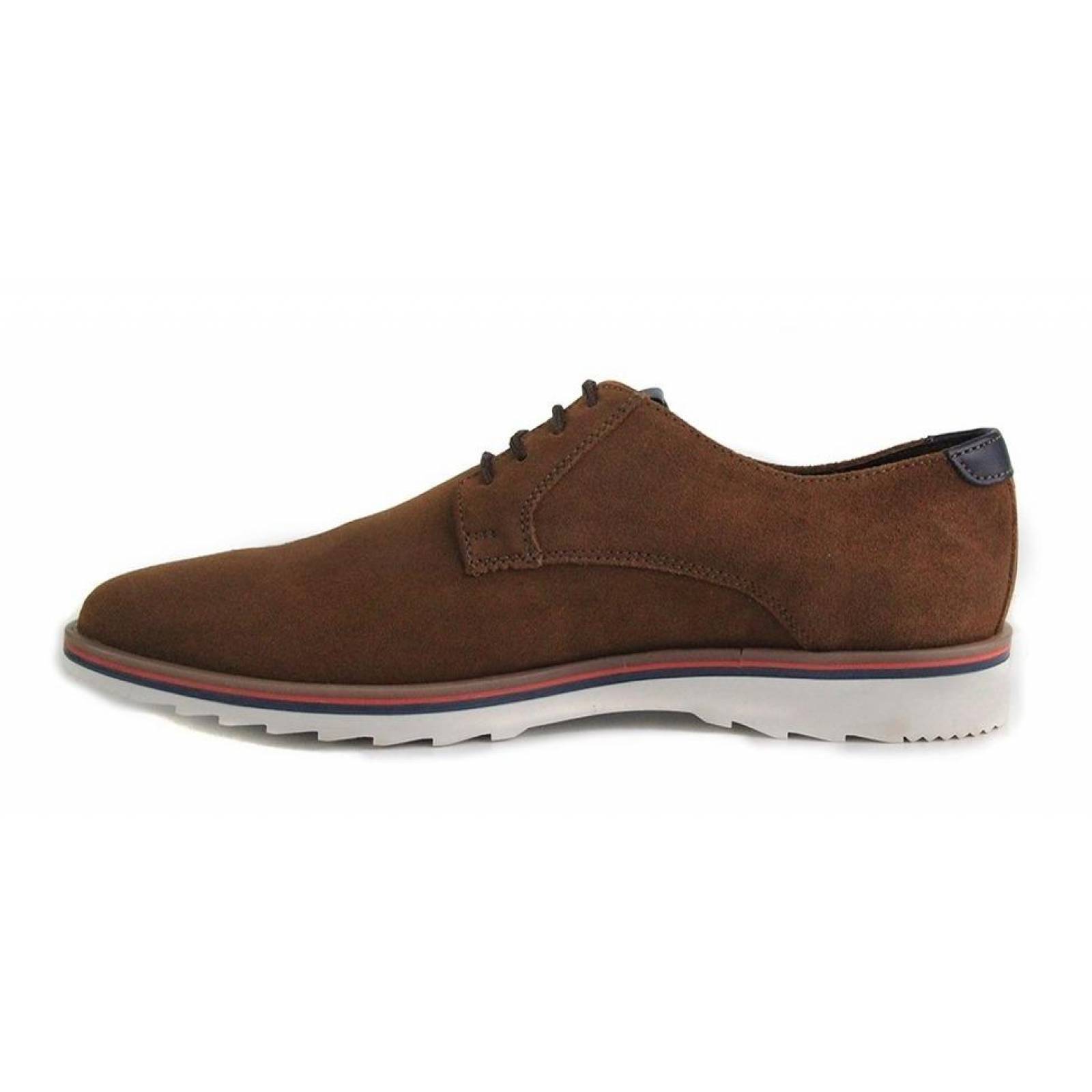 Calzado Hombre Caballero Zapato Derby Gamuza En Canela Comod 