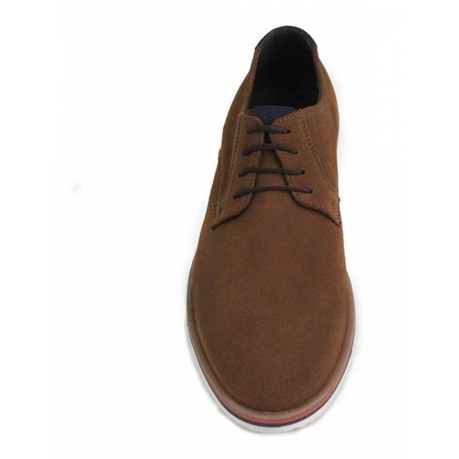 Calzado Hombre Caballero Zapato Derby Gamuza En Canela Comod 