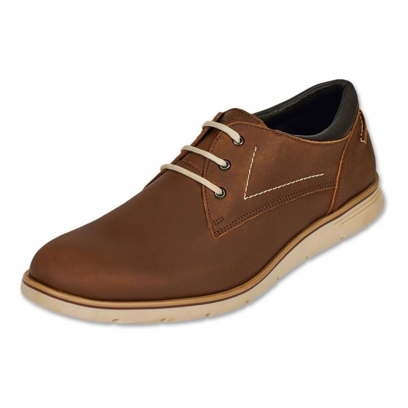 Calzado Hombre Caballero Zapato Casual En Piel Miel Comodo 