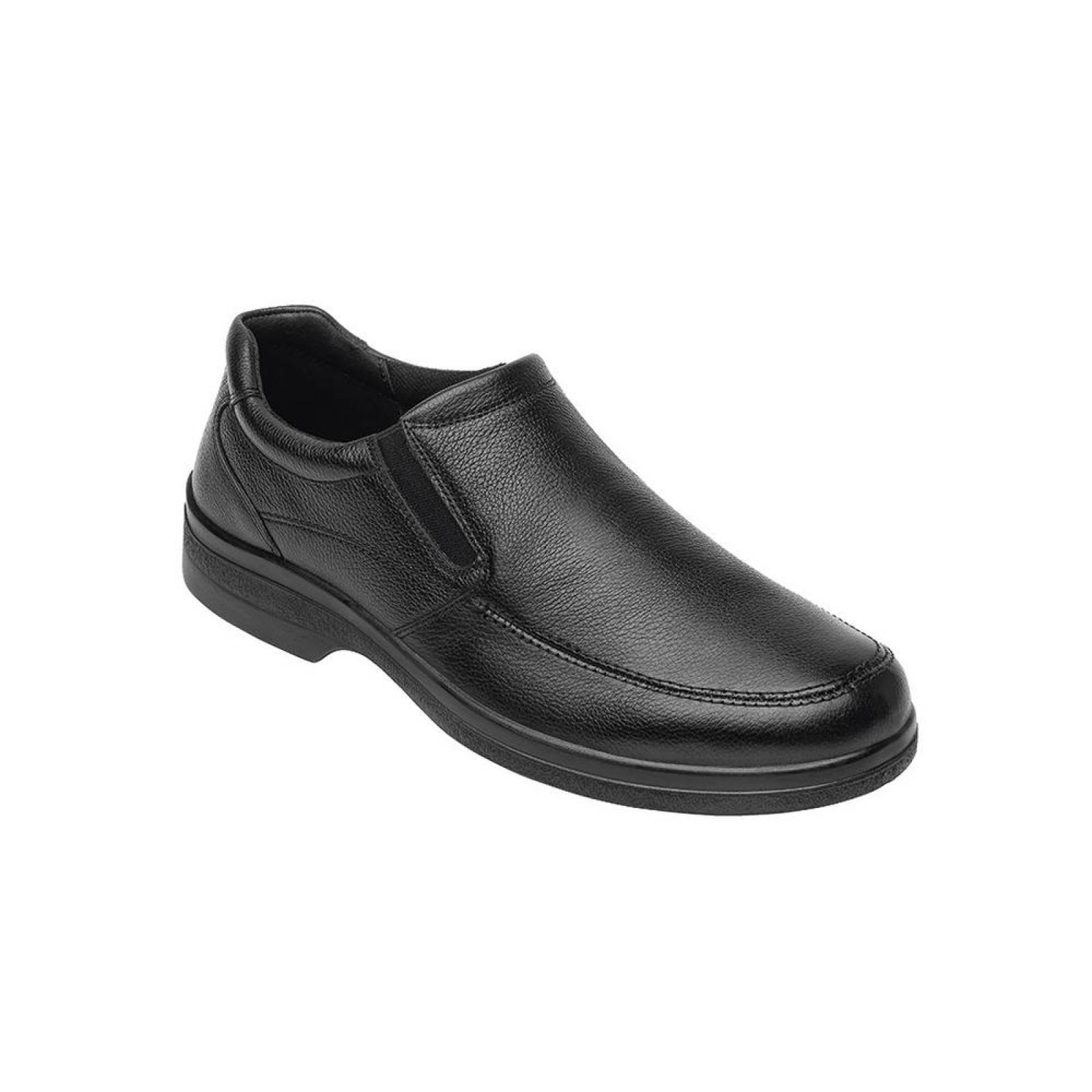 Calzado Hombre Caballero Zapato Flexi Piel En Negro Cómodo