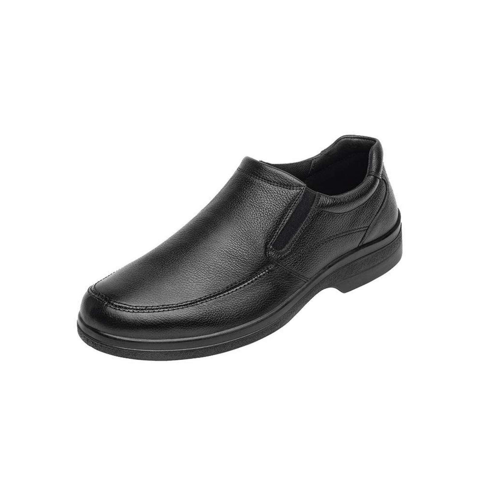Calzado Hombre Caballero Zapato Flexi Piel En Negro Cómodo