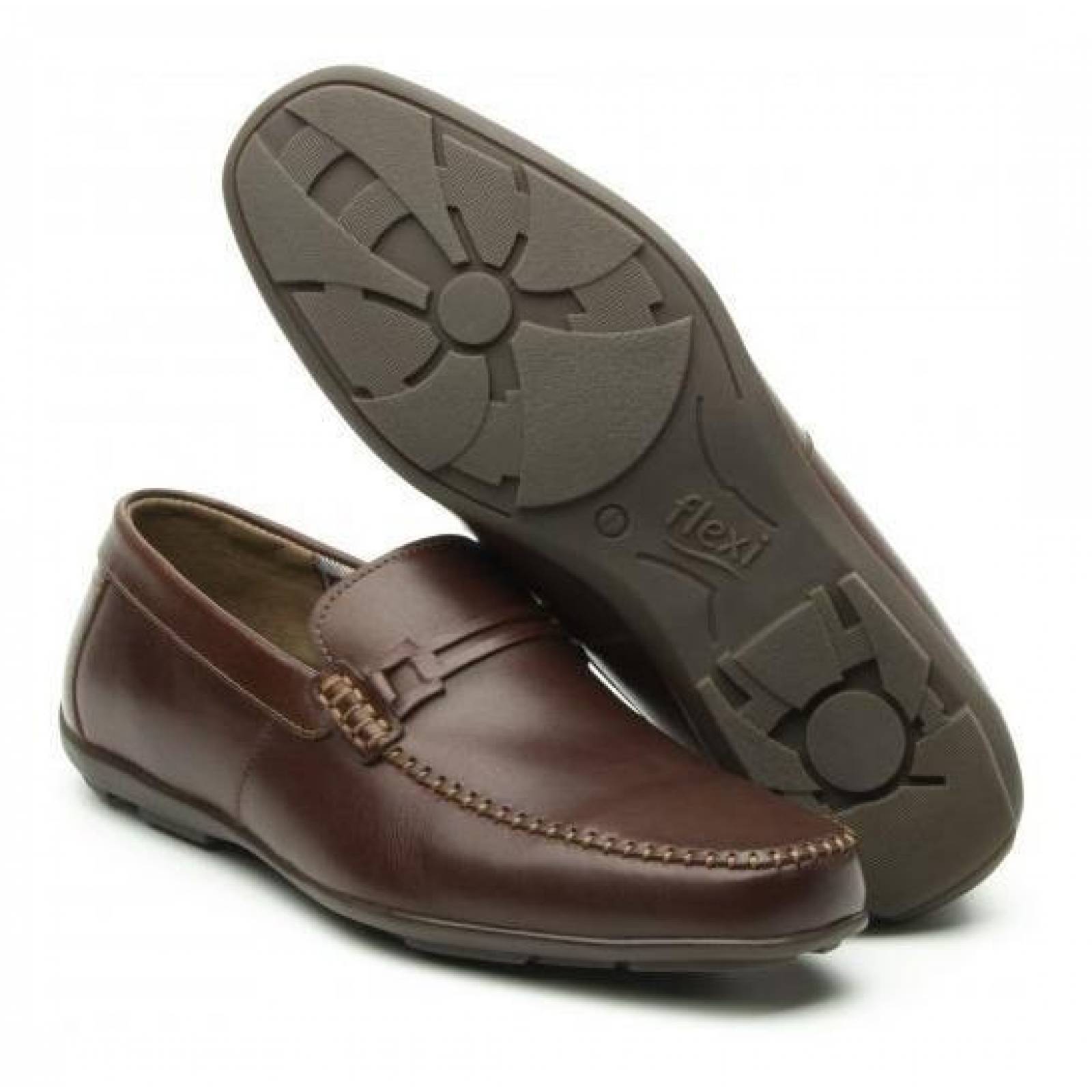 Calzado Hombre Caballero Zapato Flexi Mocasin Piel En Moka 