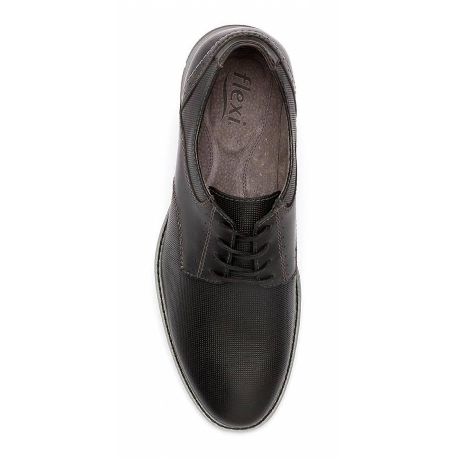 Calzado Hombre Caballero Zapato Flexi En Piel Negro Comodo 