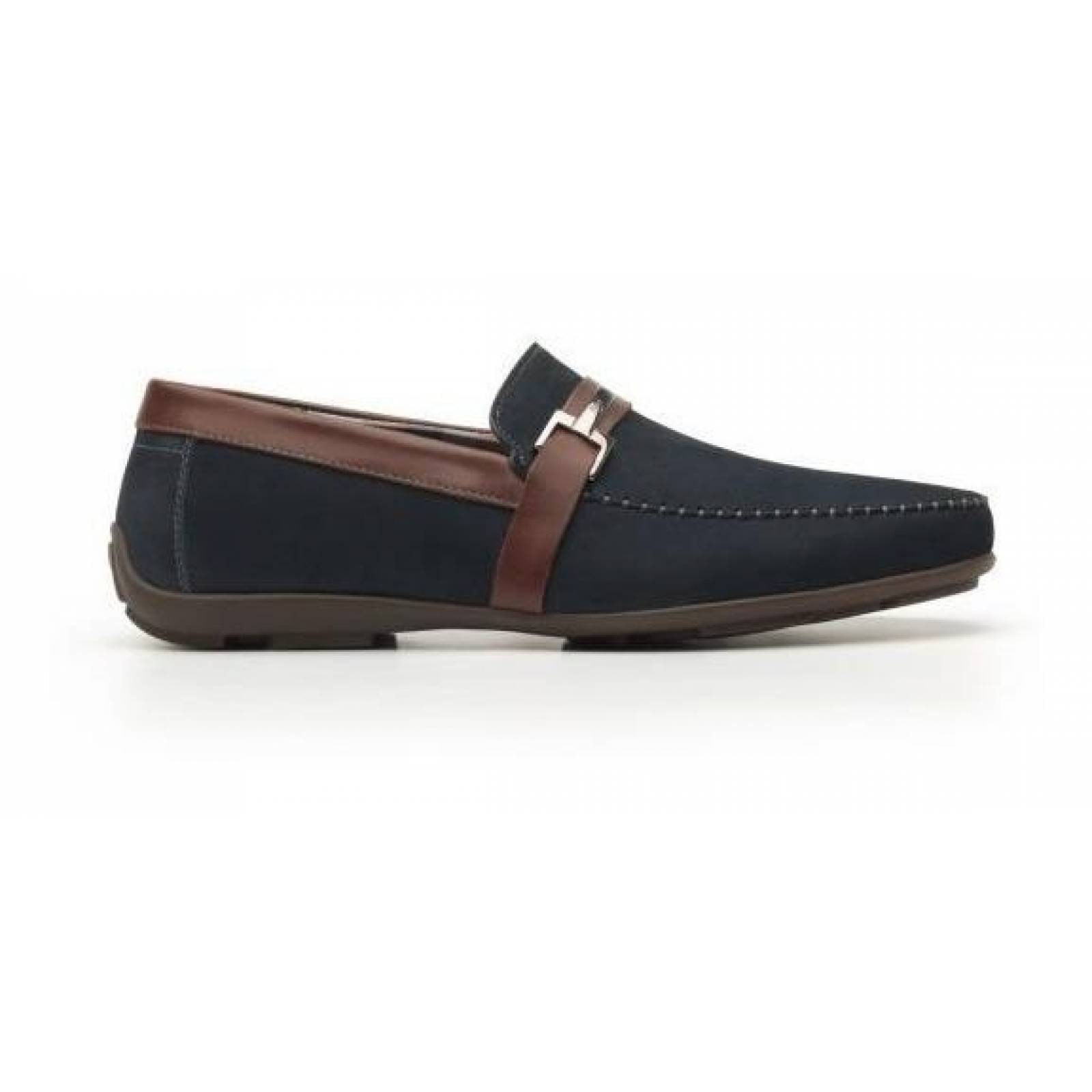 Calzado Hombre Caballero Zapato Flexi Mocasin Piel En Azul 