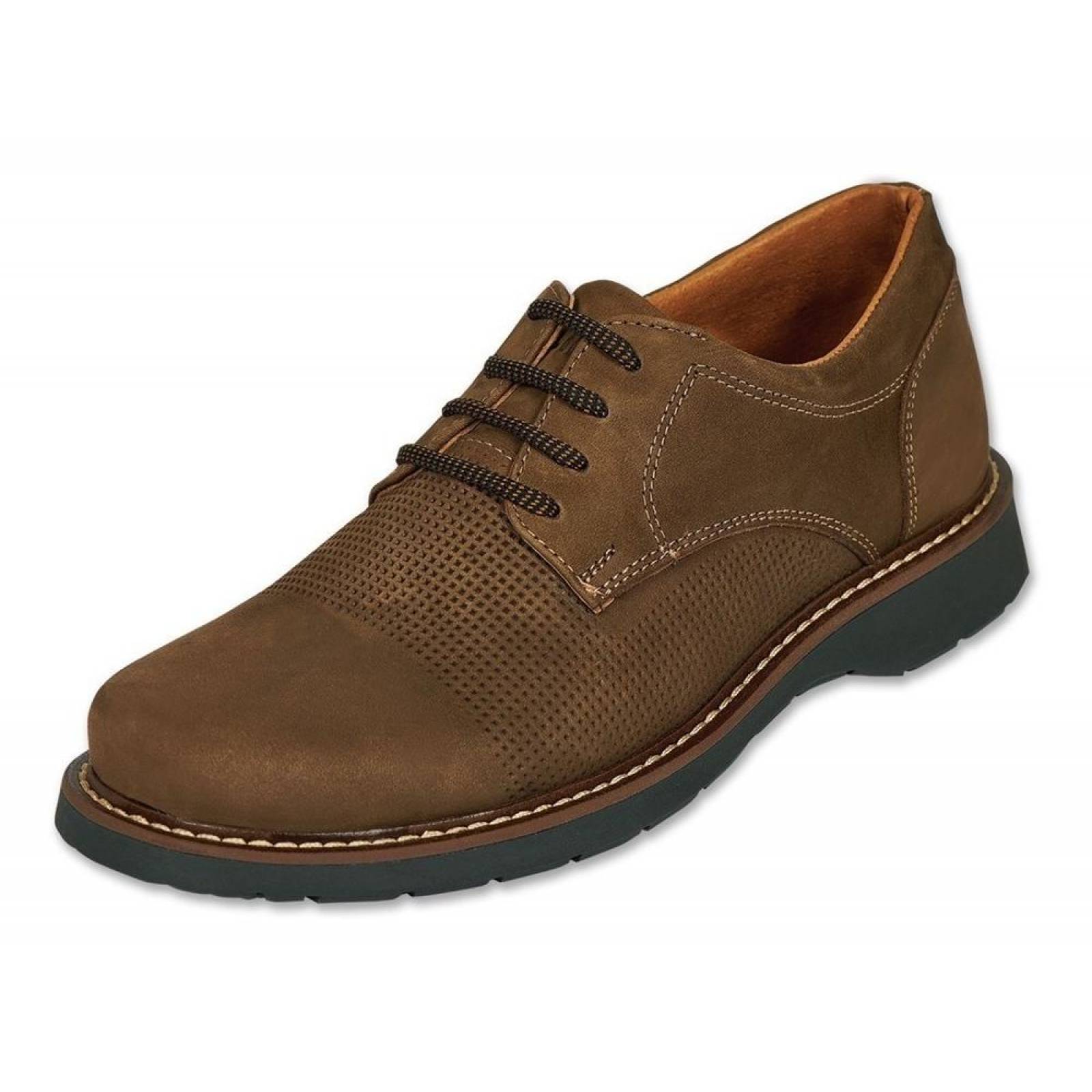 Calzado Hombre Caballero Zapato Derby Nobuck En Ocre Cómodo