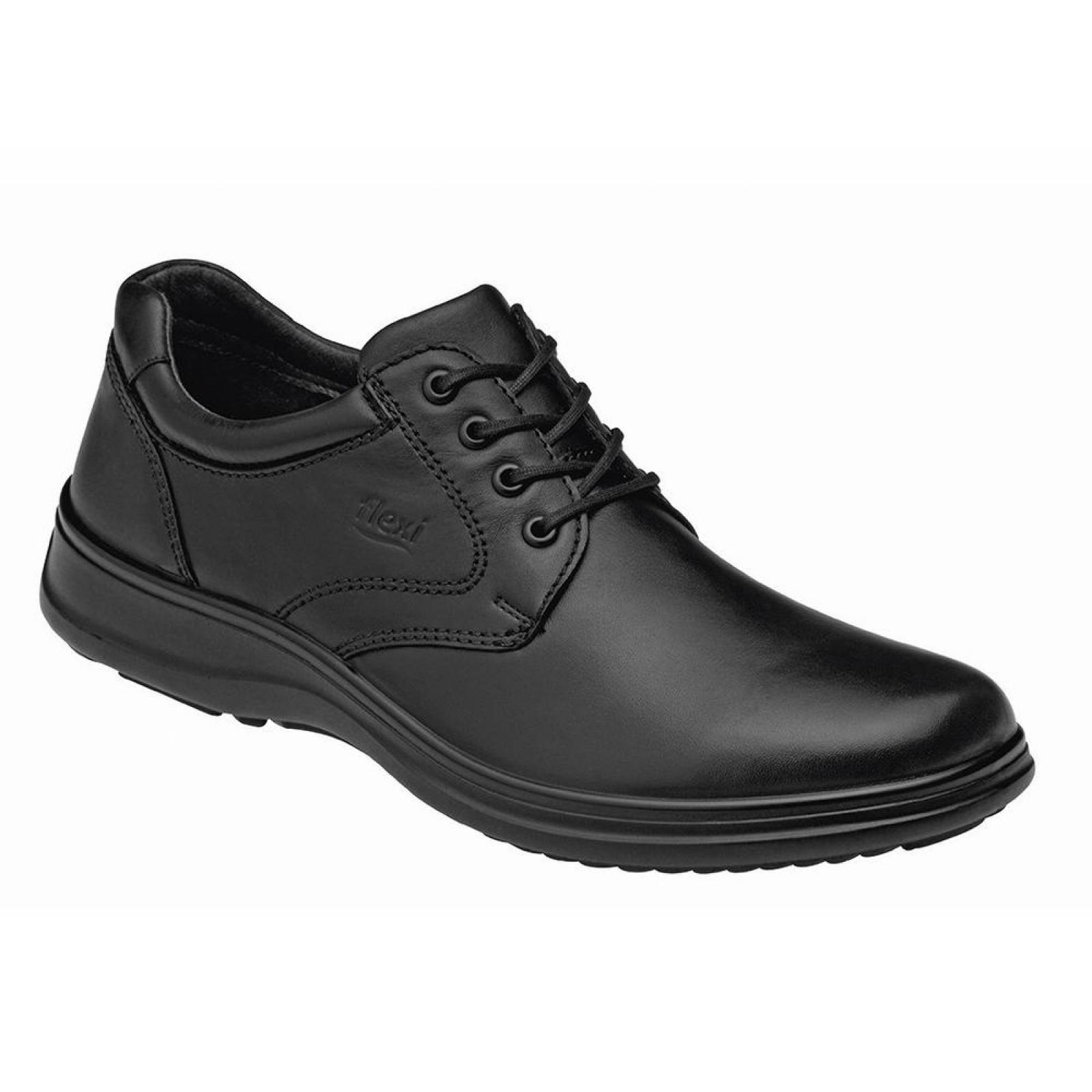 Calzado Hombre Caballero Zapato Casual Flexi En Piel Negro 
