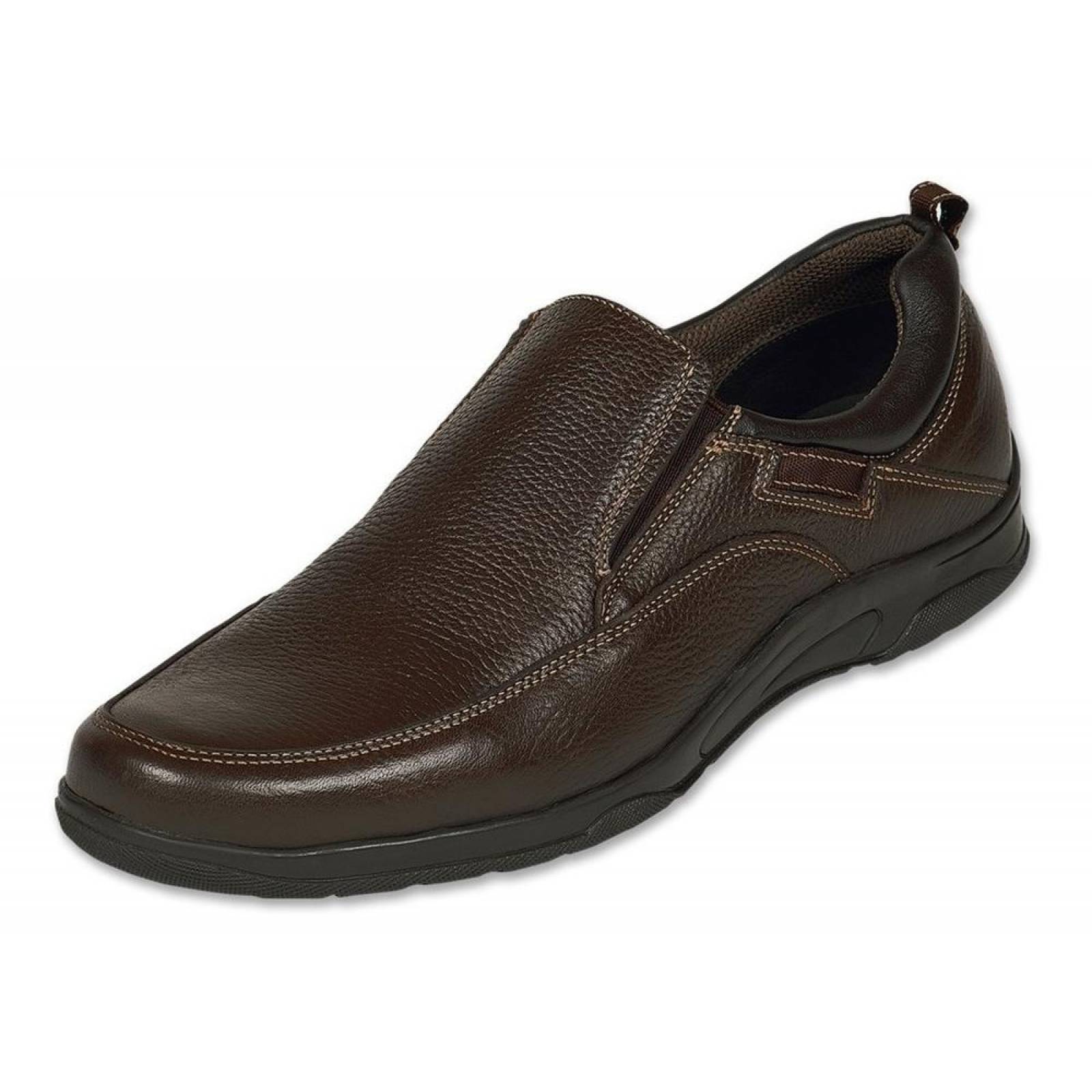 Calzado Hombre Caballero Zapato Casual Tipo Piel Cafe Comodo 