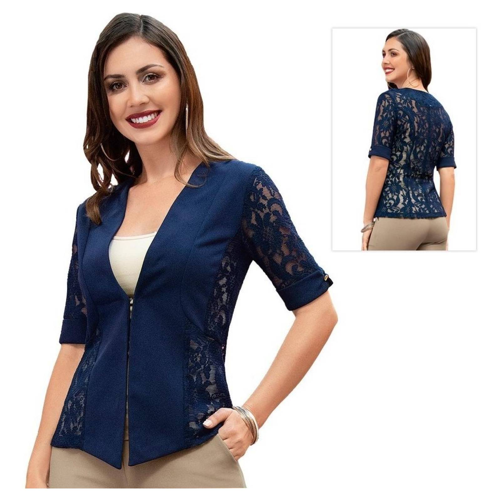 Blusa Dama Mujer Casual/formal Fancy Marino Verano Comoda 