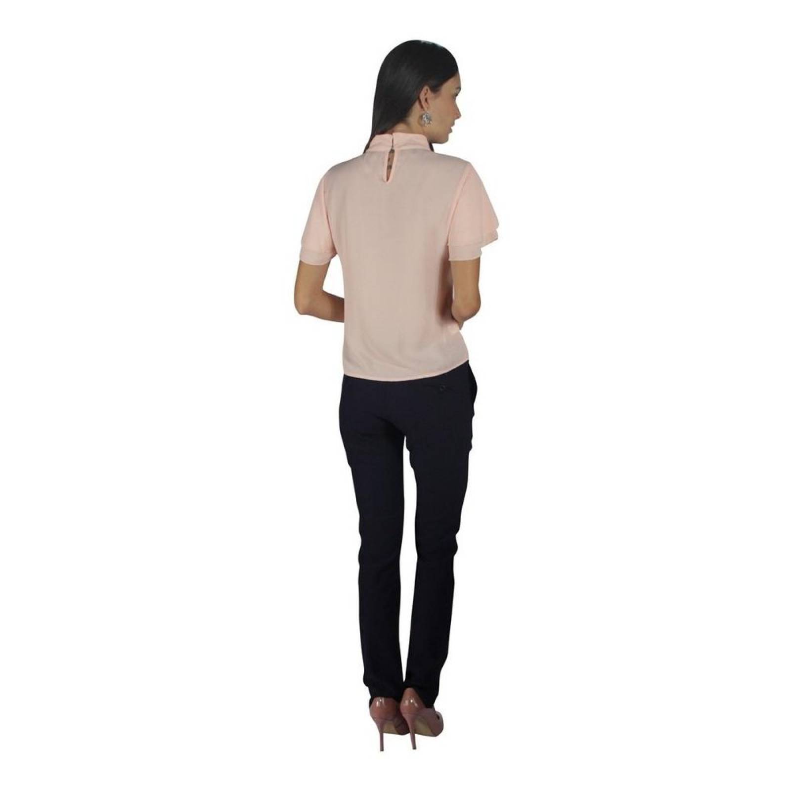 Blusa Para Mujer Escote Encaje Casual / Formal Peach 