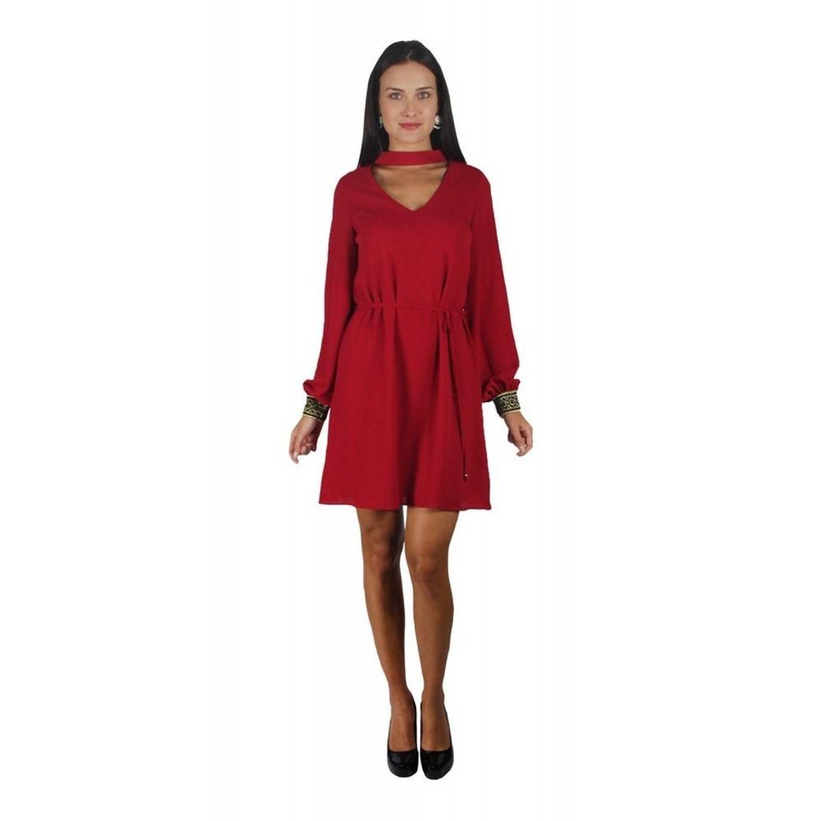 Vestido Para Mujer Formal / Eventos Manga Larga Borgoña 