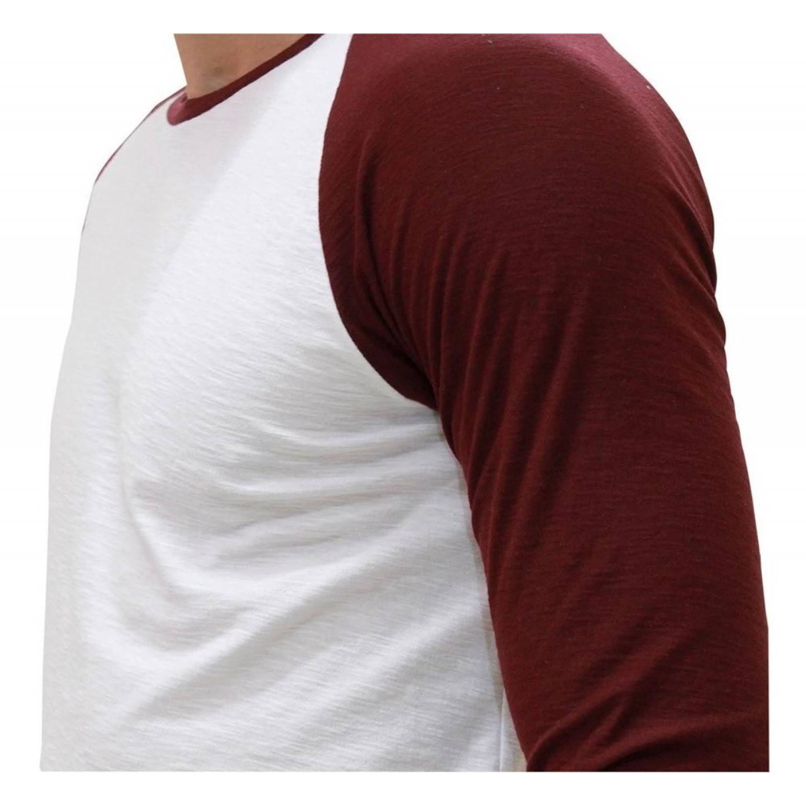 playera manga larga blanca hombre