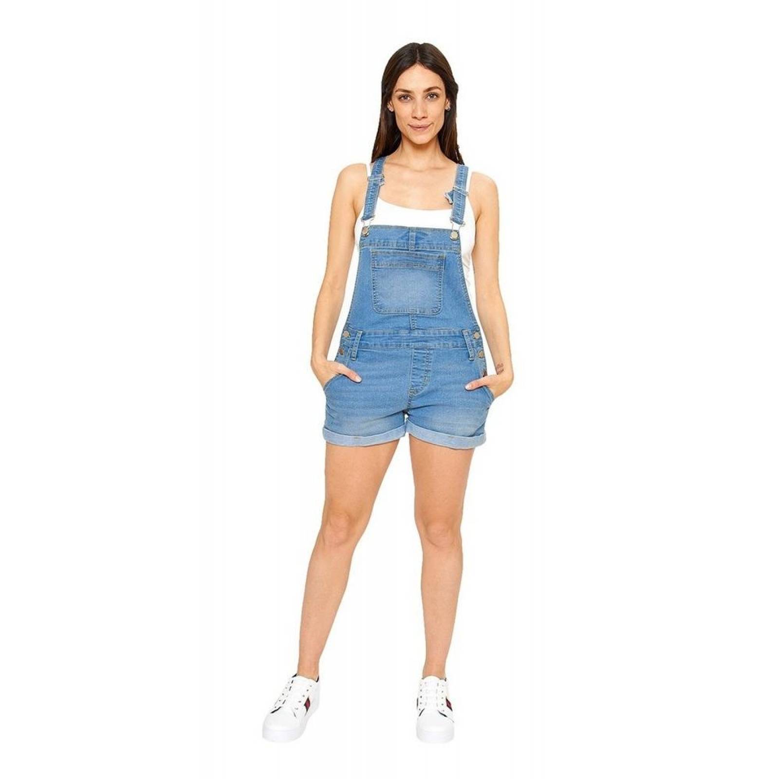 Jumper Mujer Dama Short Denim Verano Casual 